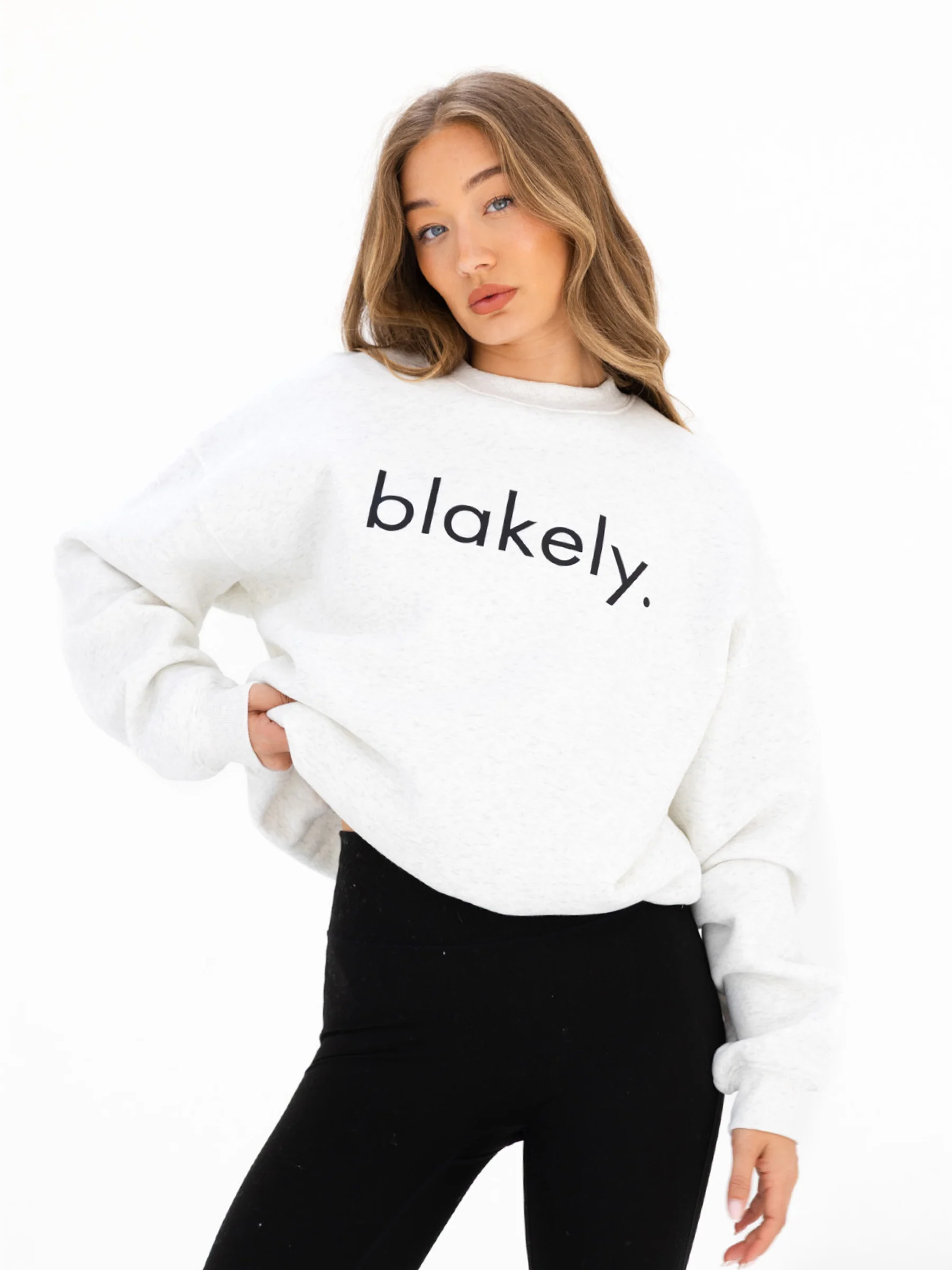 Logo Oversized Jumper - Marl White - E-Cigarette Wholesale