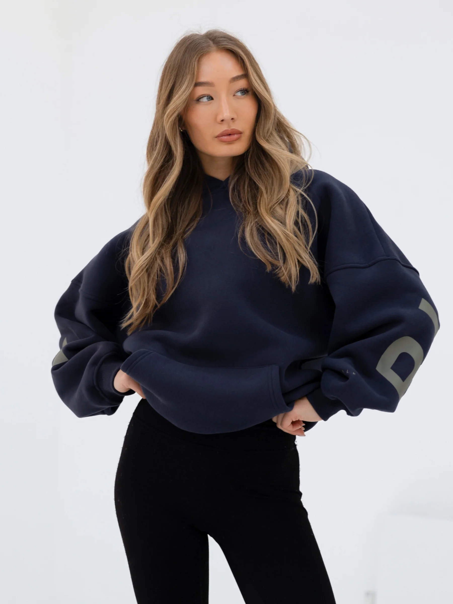 Isabel Oversized Hoodie - True Navy & Olive - E-Cigarette Wholesale