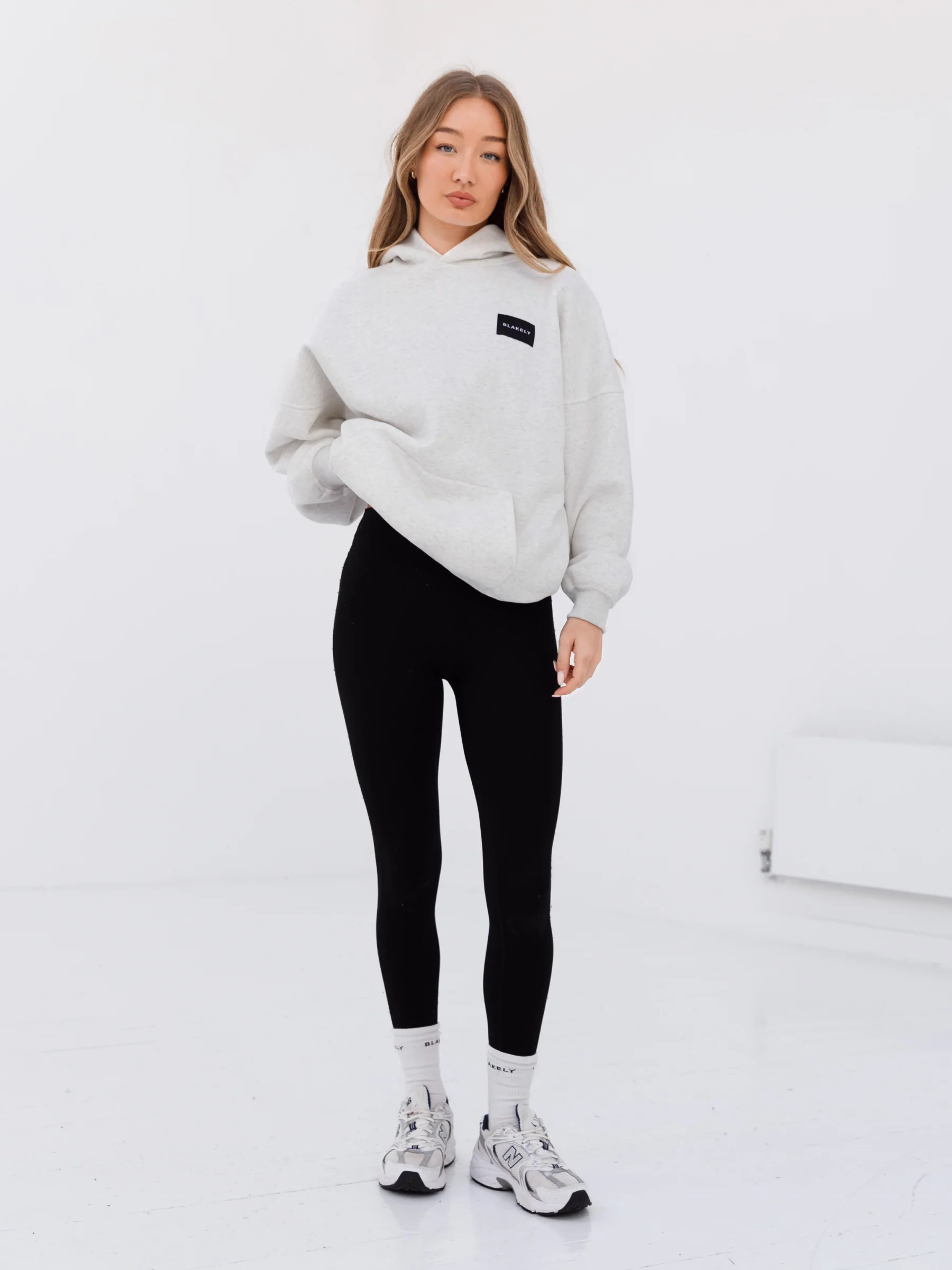 Label Oversized Hoodie - Marl White - E-Cigarette Wholesale
