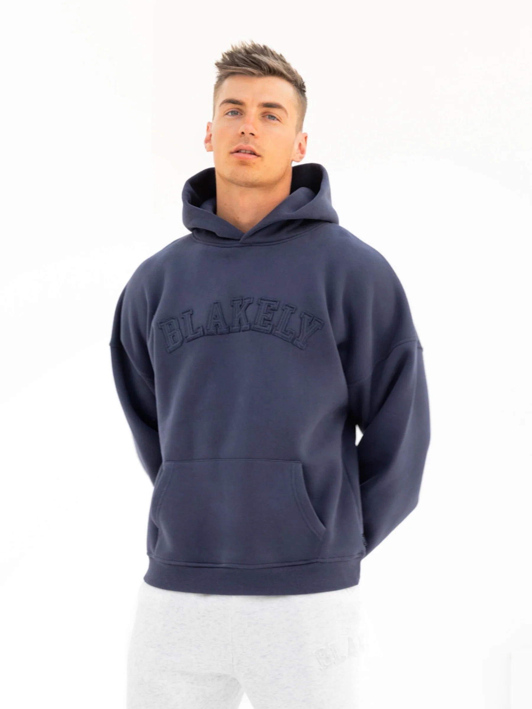 Tonal Varsity Relaxed Hoodie - True Navy - E-Cigarette Wholesale