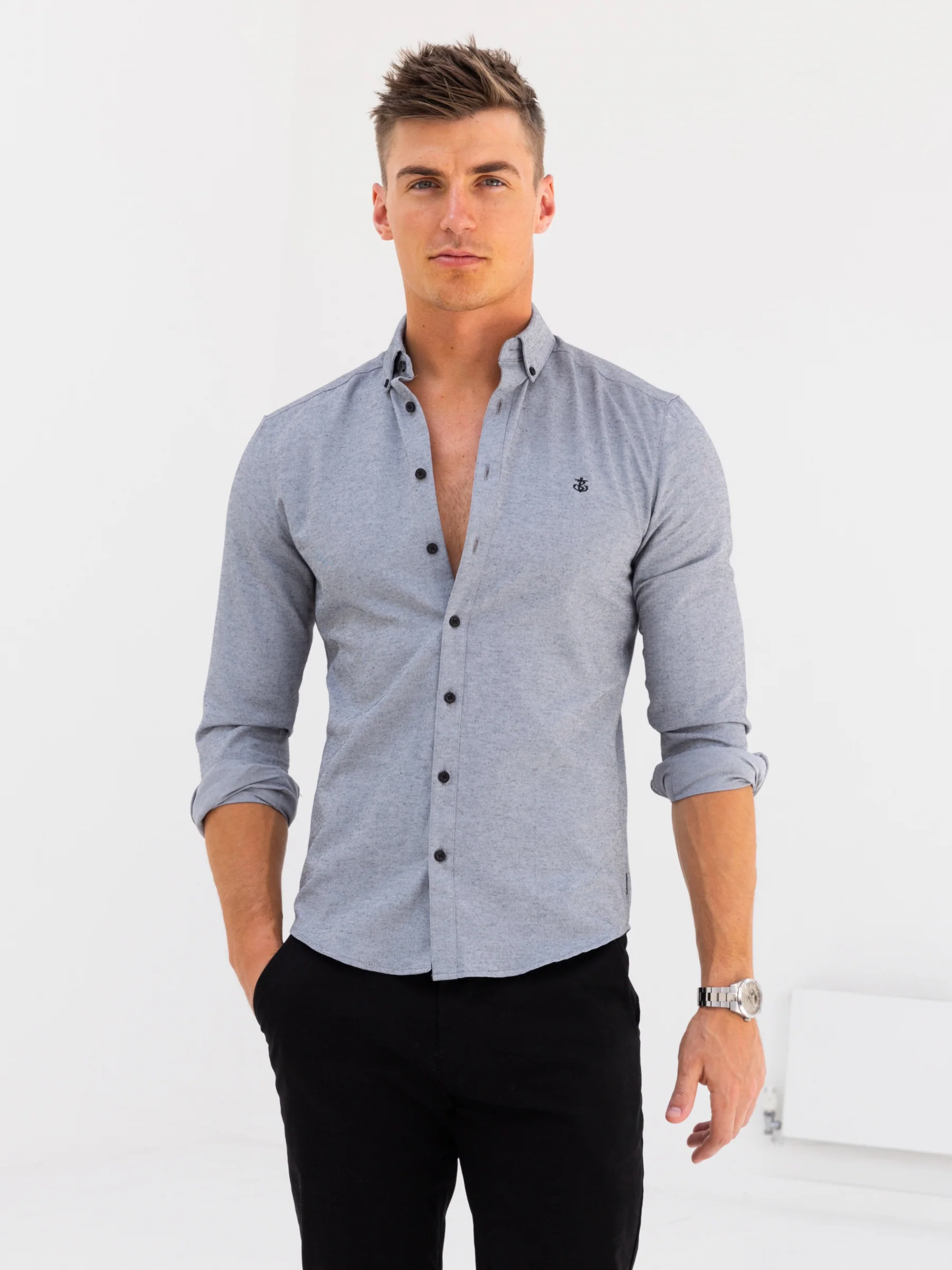 Dallas Long Sleeve Shirt - Grey - E-Cigarette Wholesale