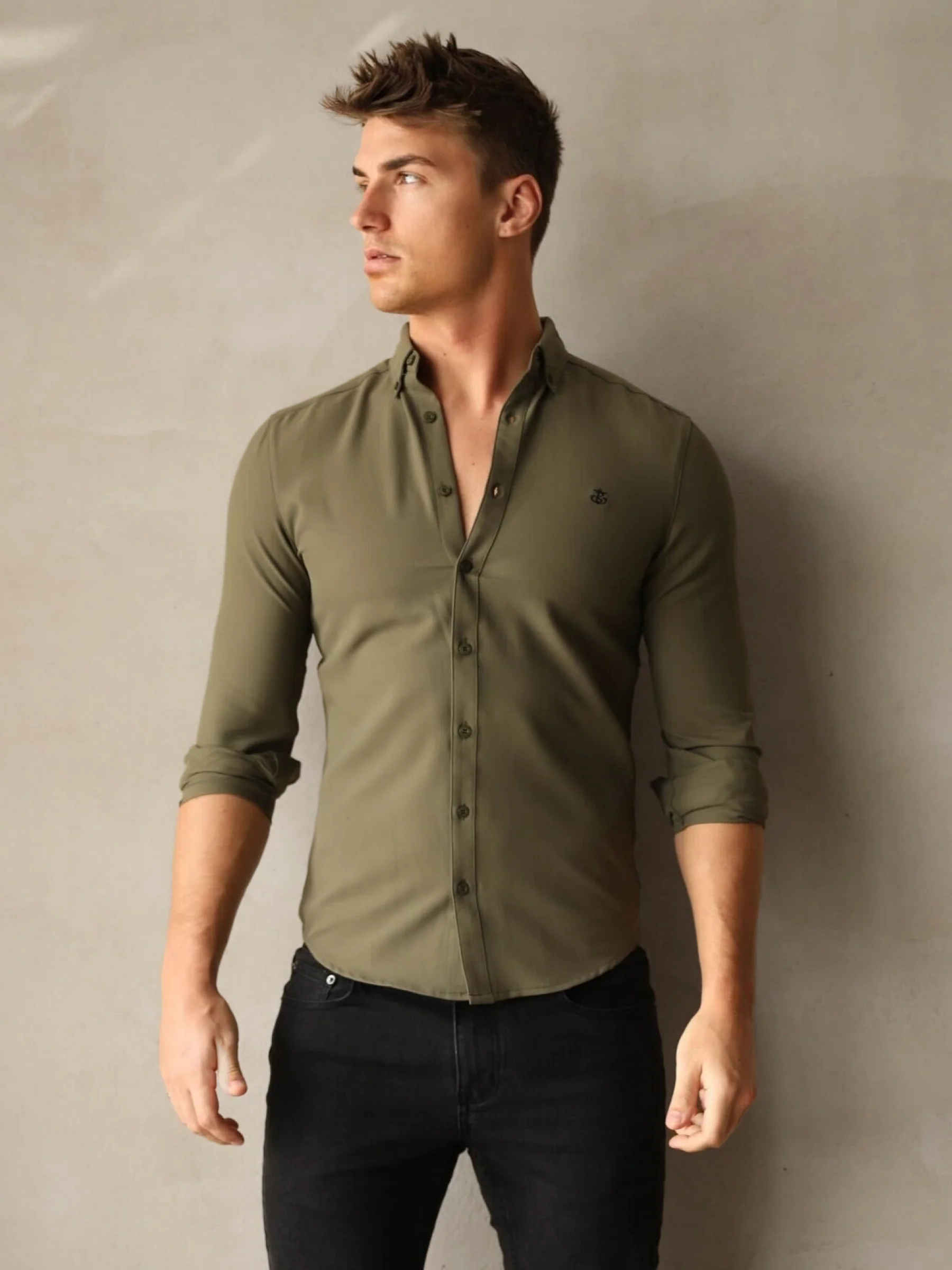 Carter Long Sleeve Shirt - Khaki Green - E-Cigarette Wholesale