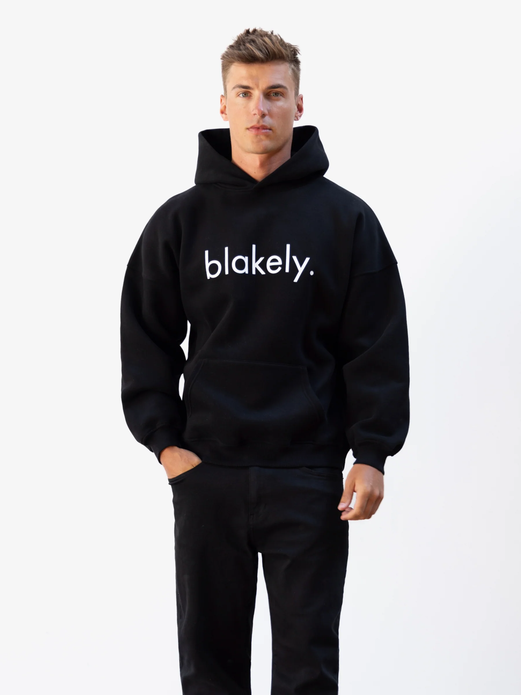 Logo Relaxed Hoodie - Black - E-Cigarette Wholesale