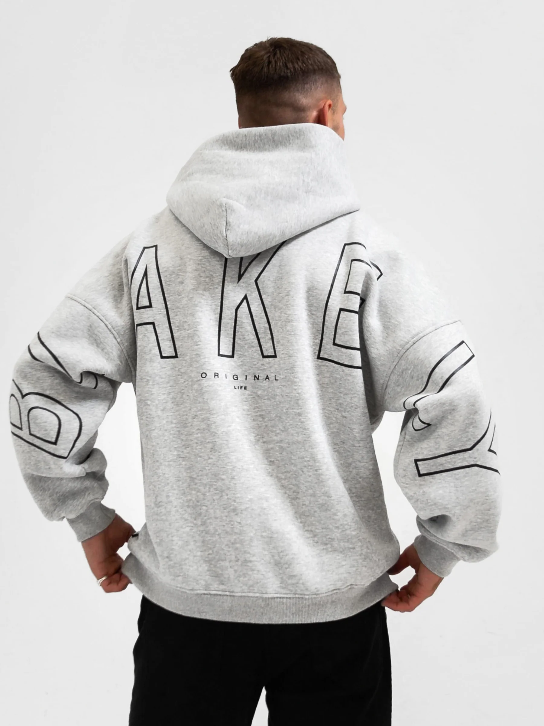 Outline Idris Oversized Hoodie - Marl Grey - E-Cigarette Wholesale