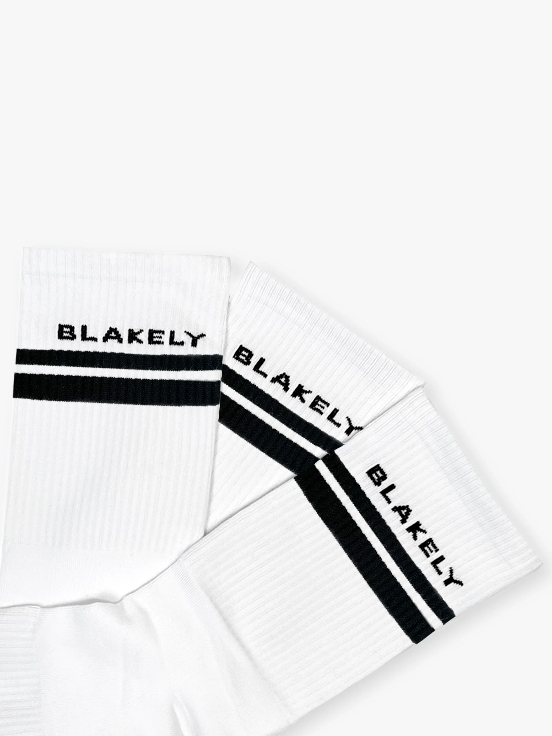 Blakely Crew Socks 3 Pack - White & Black - E-Cigarette Wholesale