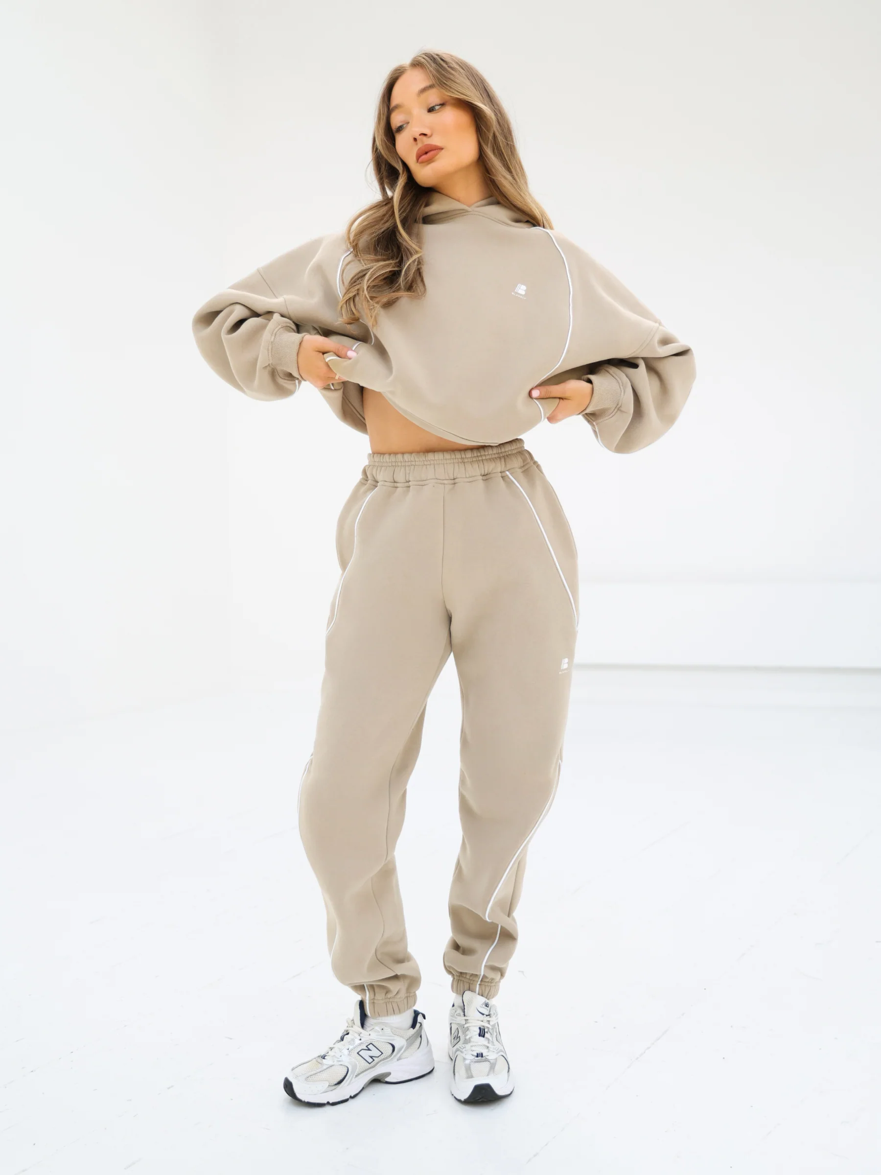 Seam Oversized Hoodie & Sweatpants Set - Washed Khaki - E-Cigarette Wholesale
