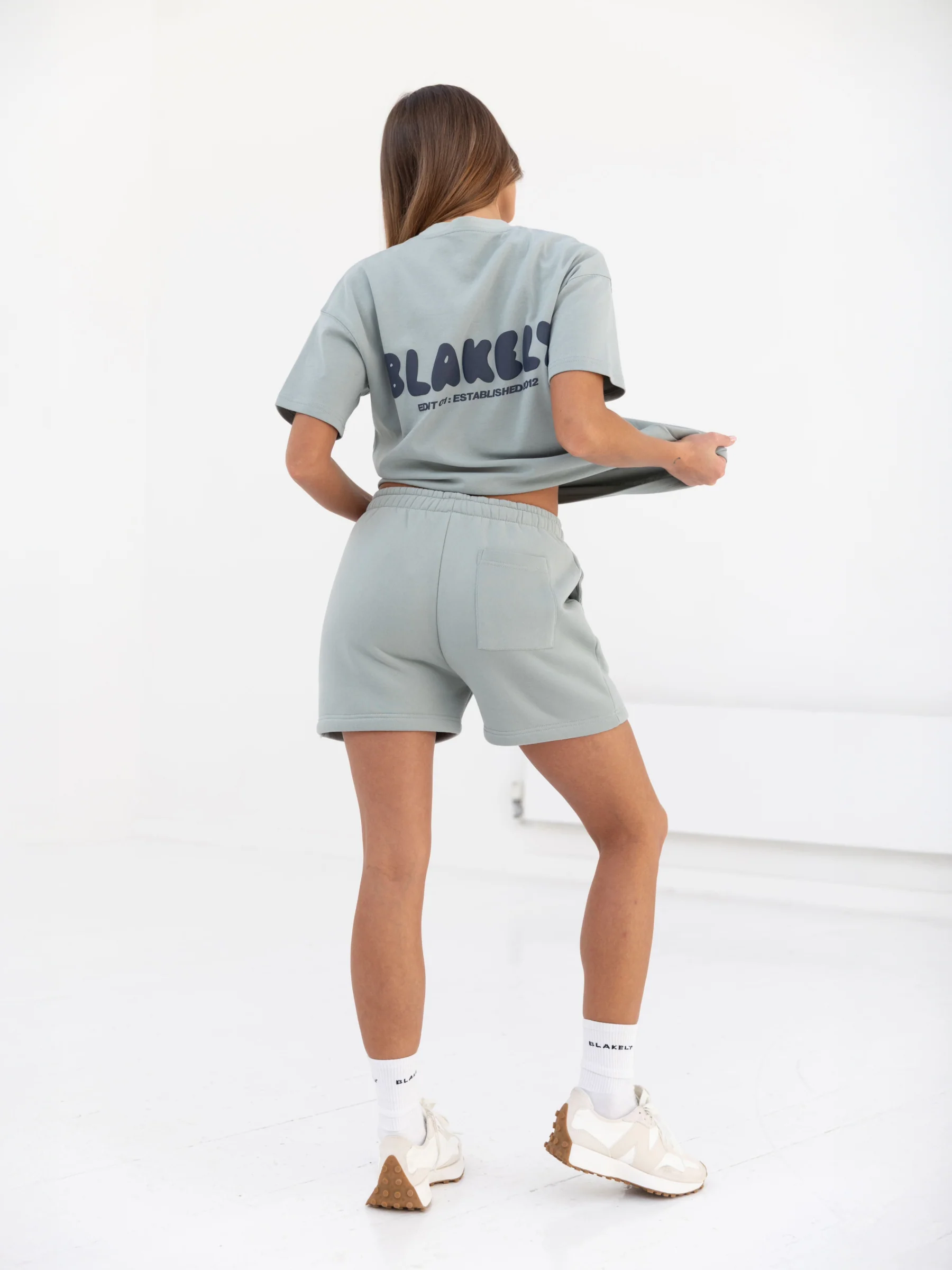 Cloud Print Jogger Shorts - Mineral Blue - E-Cigarette Wholesale