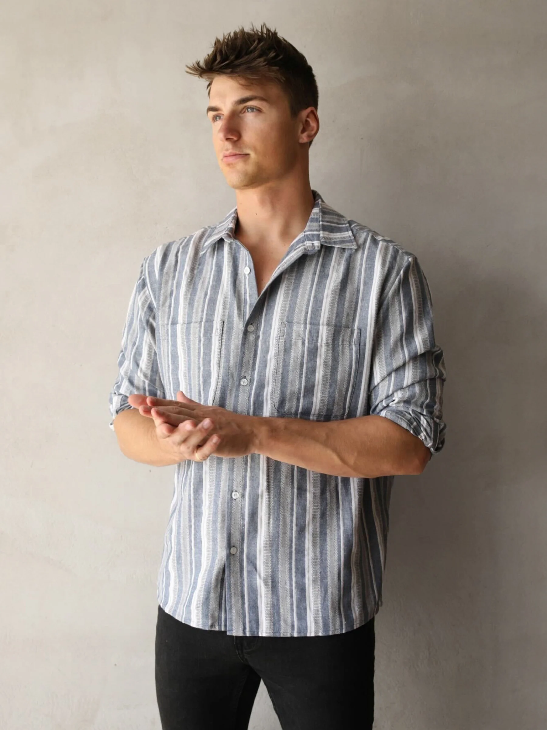 Rialto Stripe Shirt - Blue - E-Cigarette Wholesale