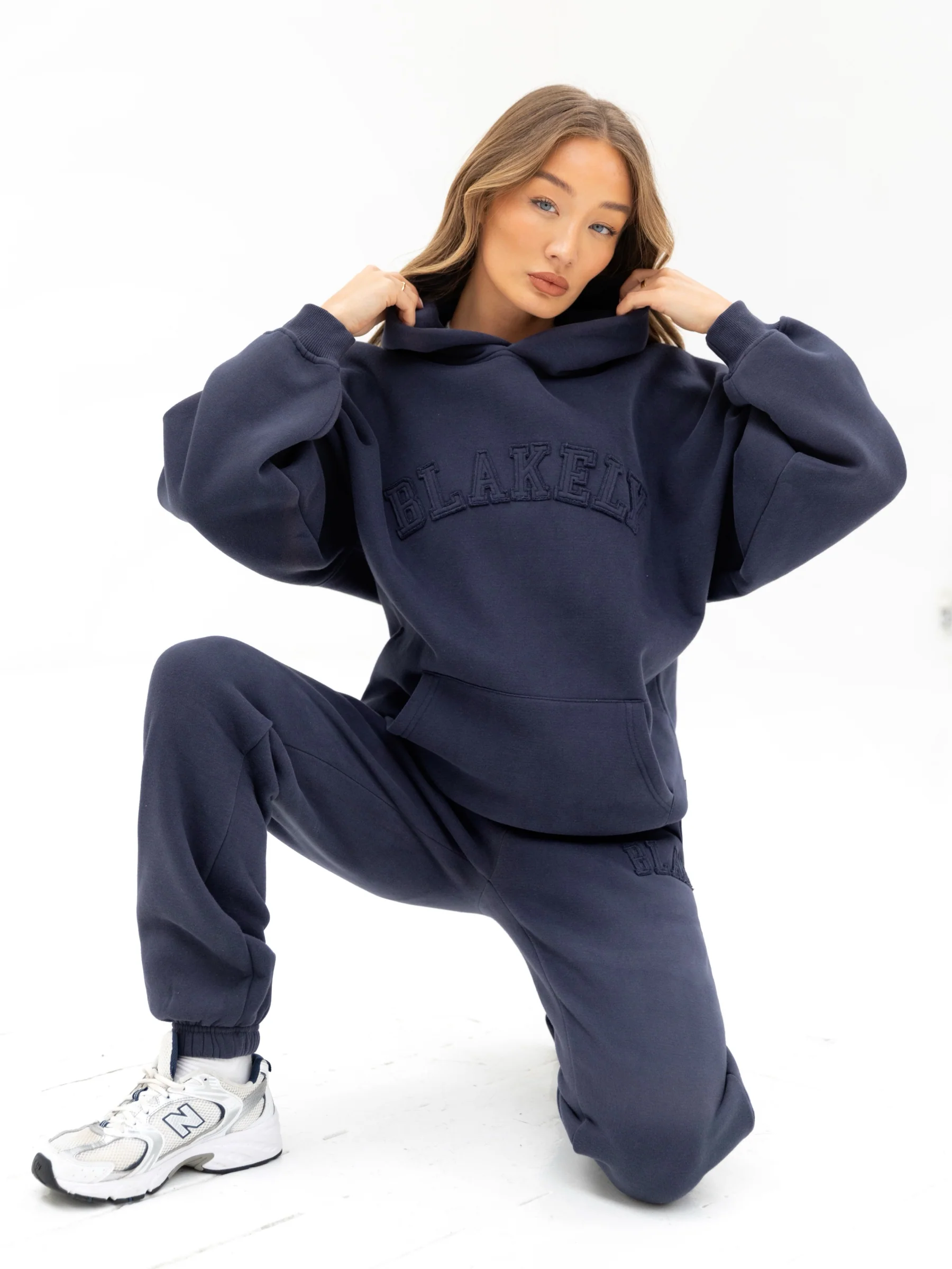 Tonal Varsity Oversized Hoodie - True Navy - E-Cigarette Wholesale