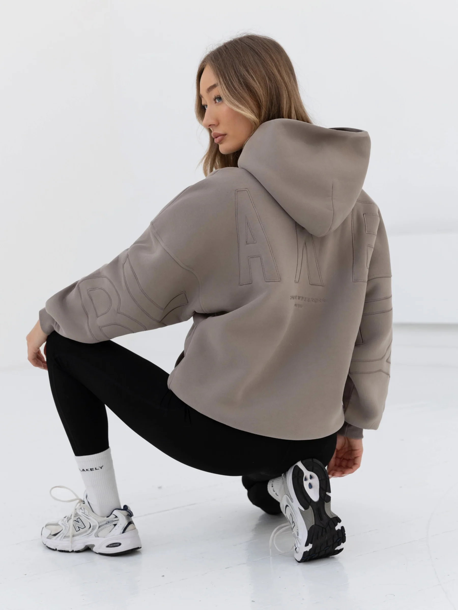 Embroidered Isabel Oversized Hoodie - Neutral Grey - E-Cigarette Wholesale