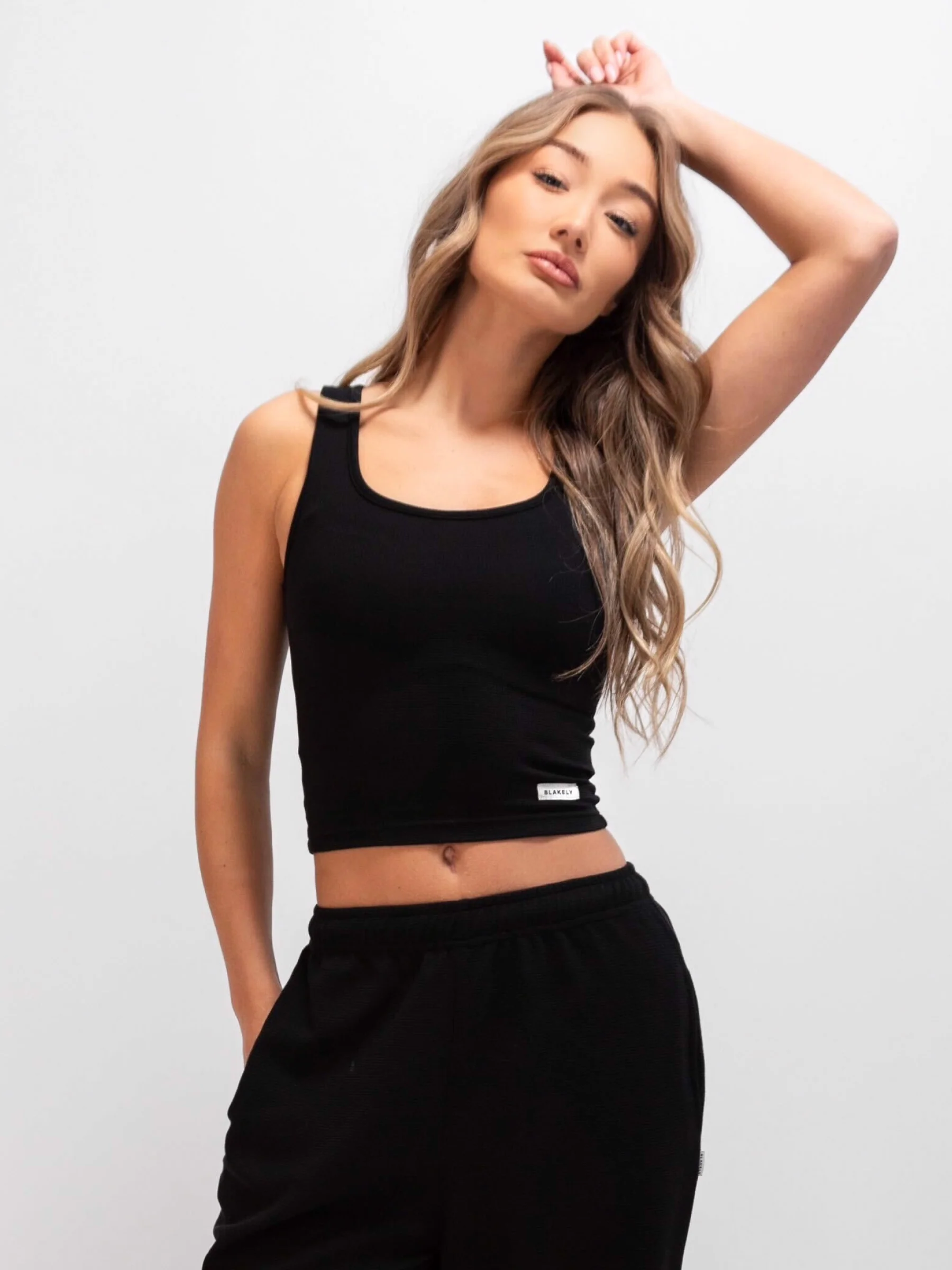 Soft Waffle Vest Top - Black - E-Cigarette Wholesale