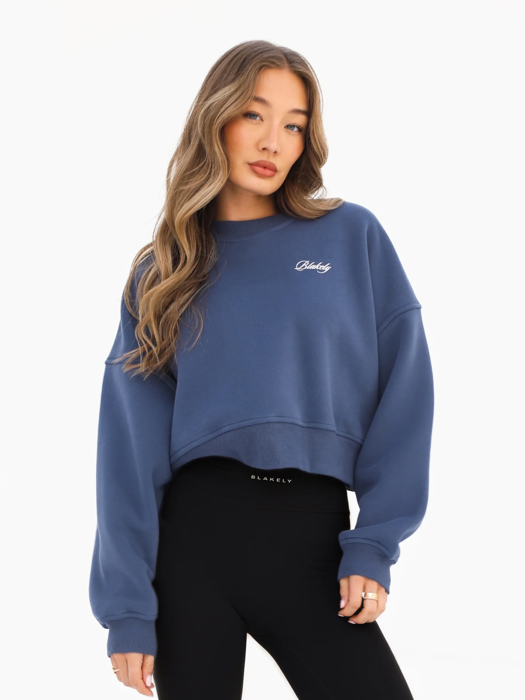 Off Duty Cropped Jumper - Steel Blue - E-Cigarette Wholesale