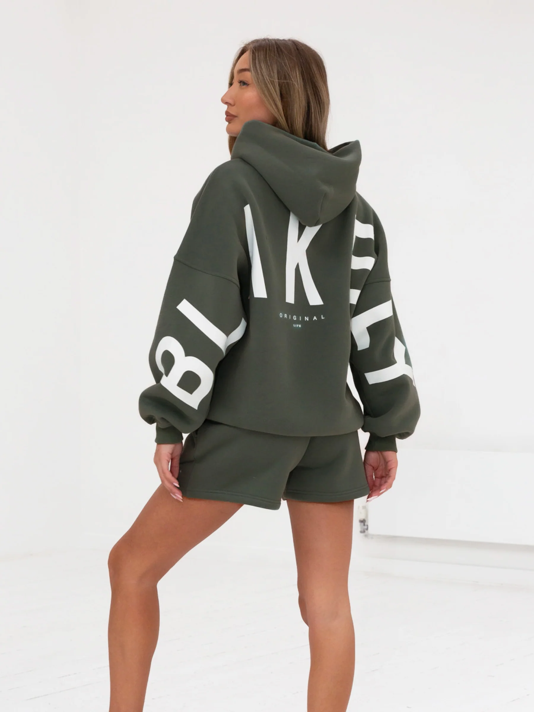 Isabel Hoodie & Jogger Shorts Set - Khaki Green - E-Cigarette Wholesale