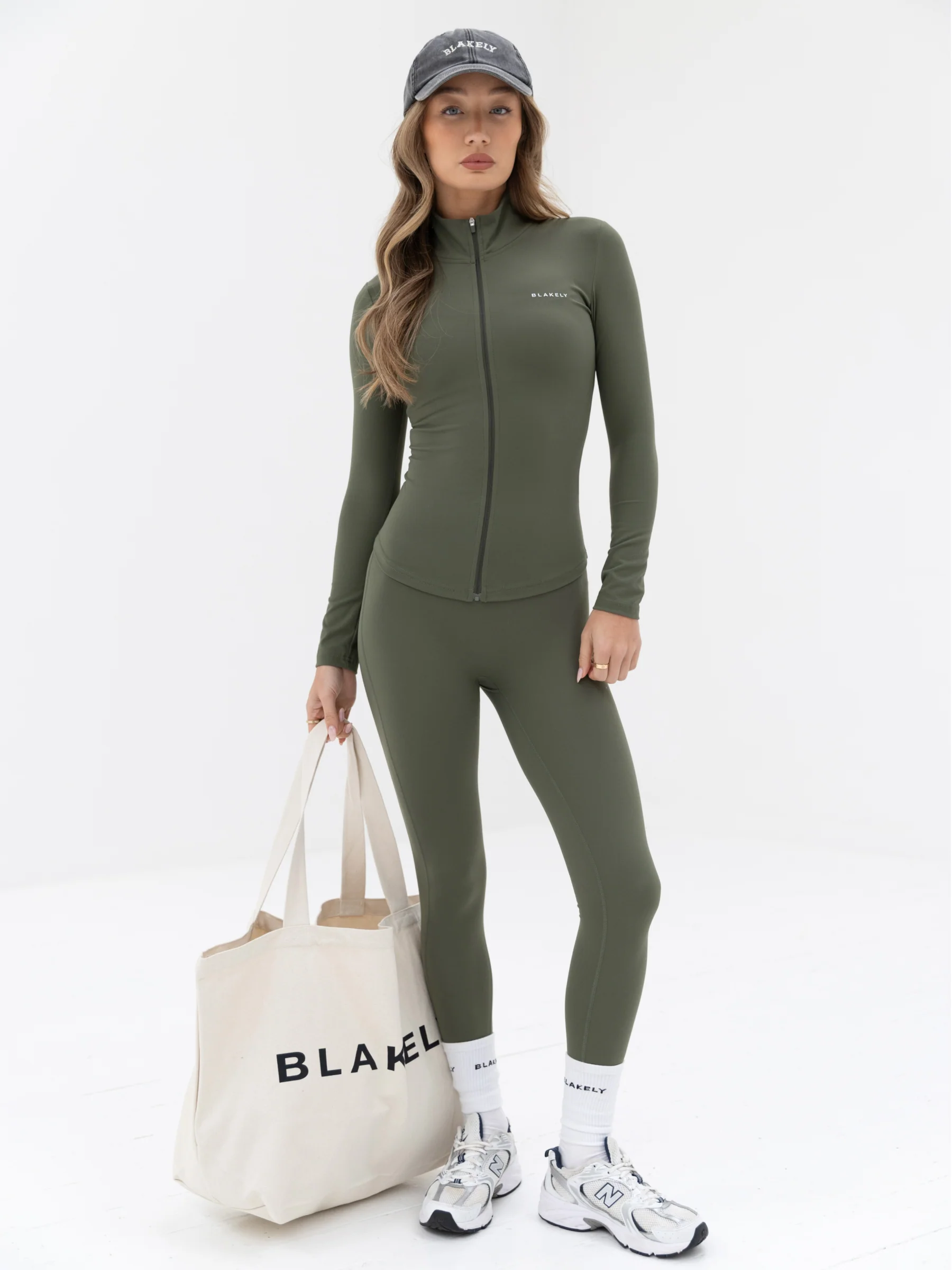 Ultimate Full Zip Jacket & Leggings Set - Khaki Green - E-Cigarette Wholesale
