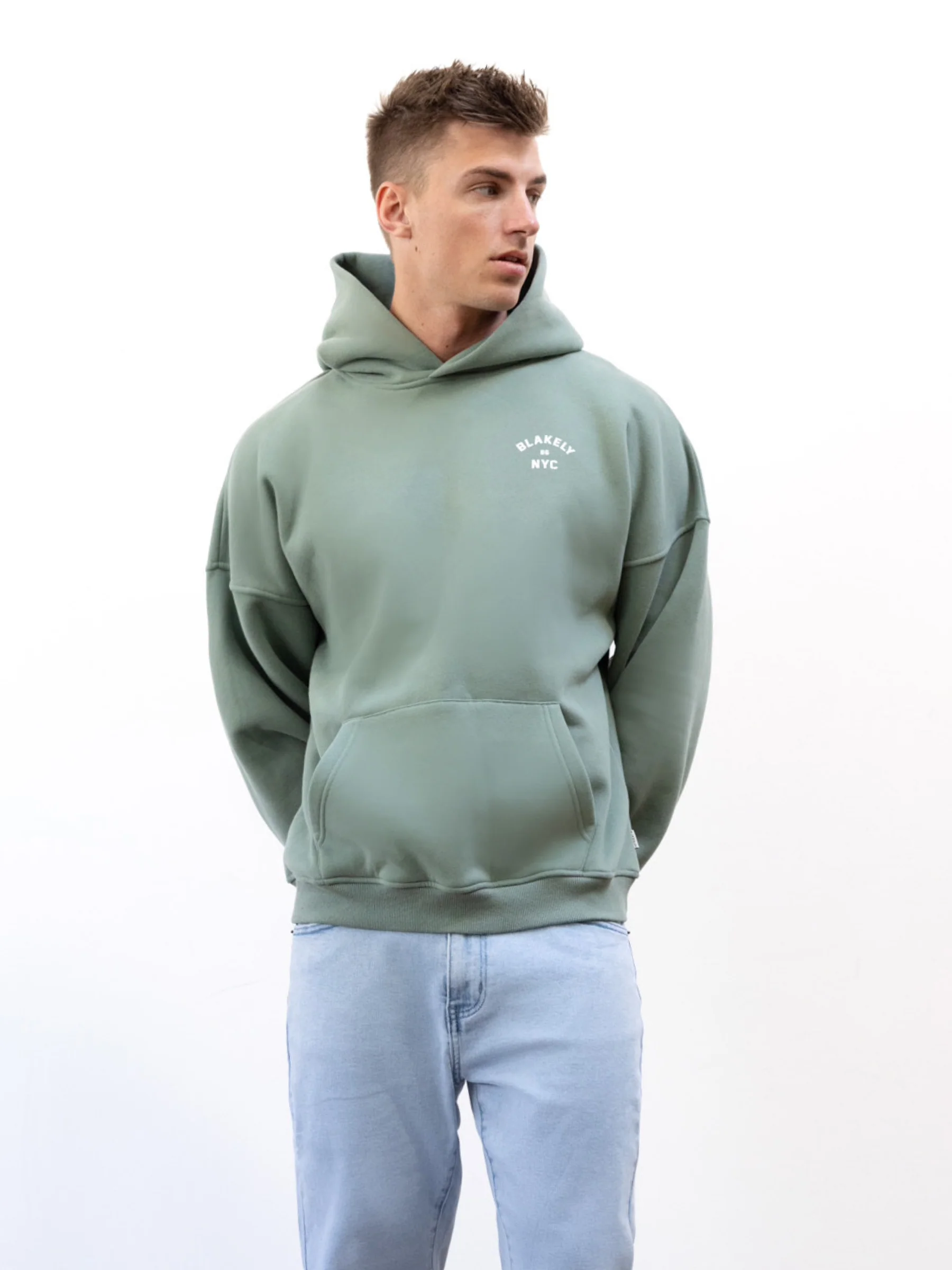 NYC Relaxed Hoodie - Sage Green - E-Cigarette Wholesale
