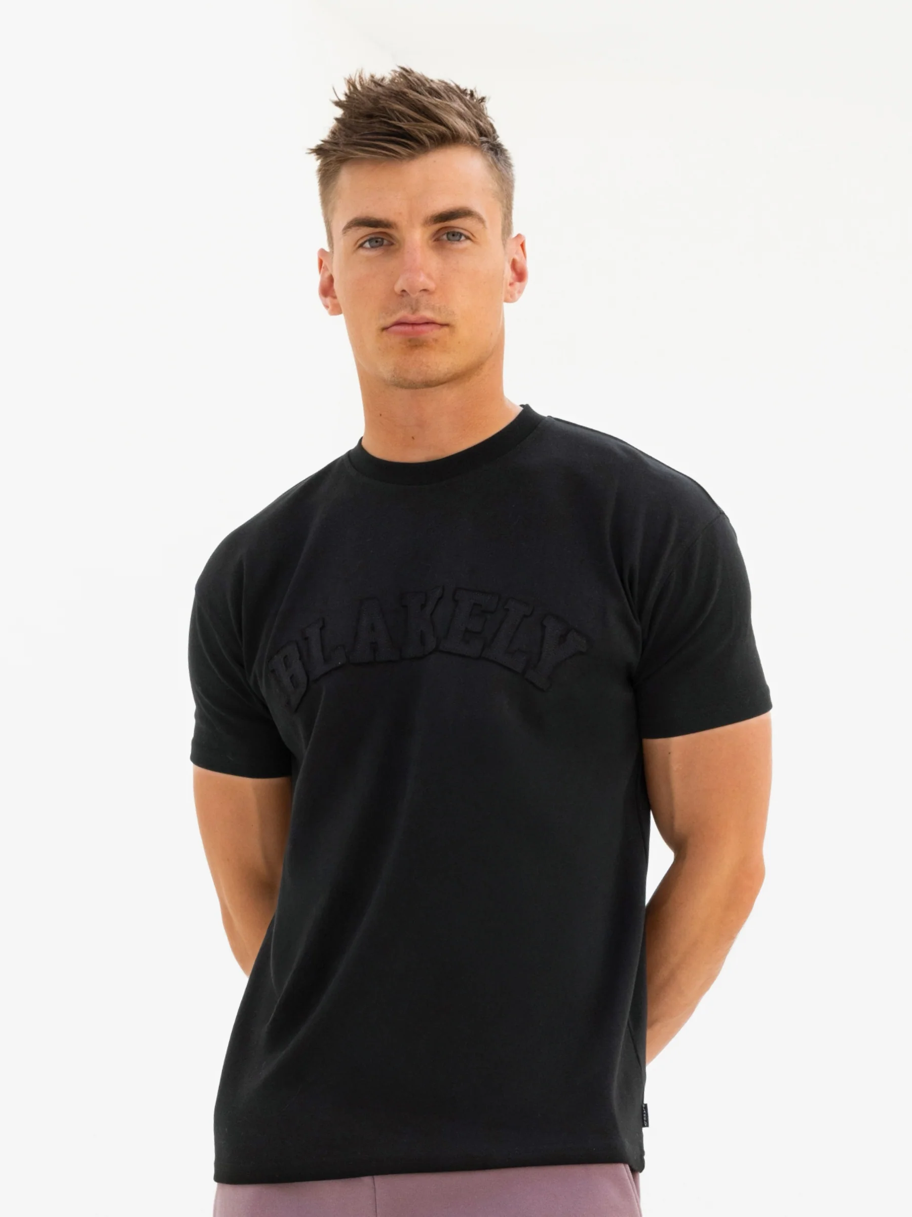 Tonal Varsity Relaxed T-Shirt - Black - E-Cigarette Wholesale