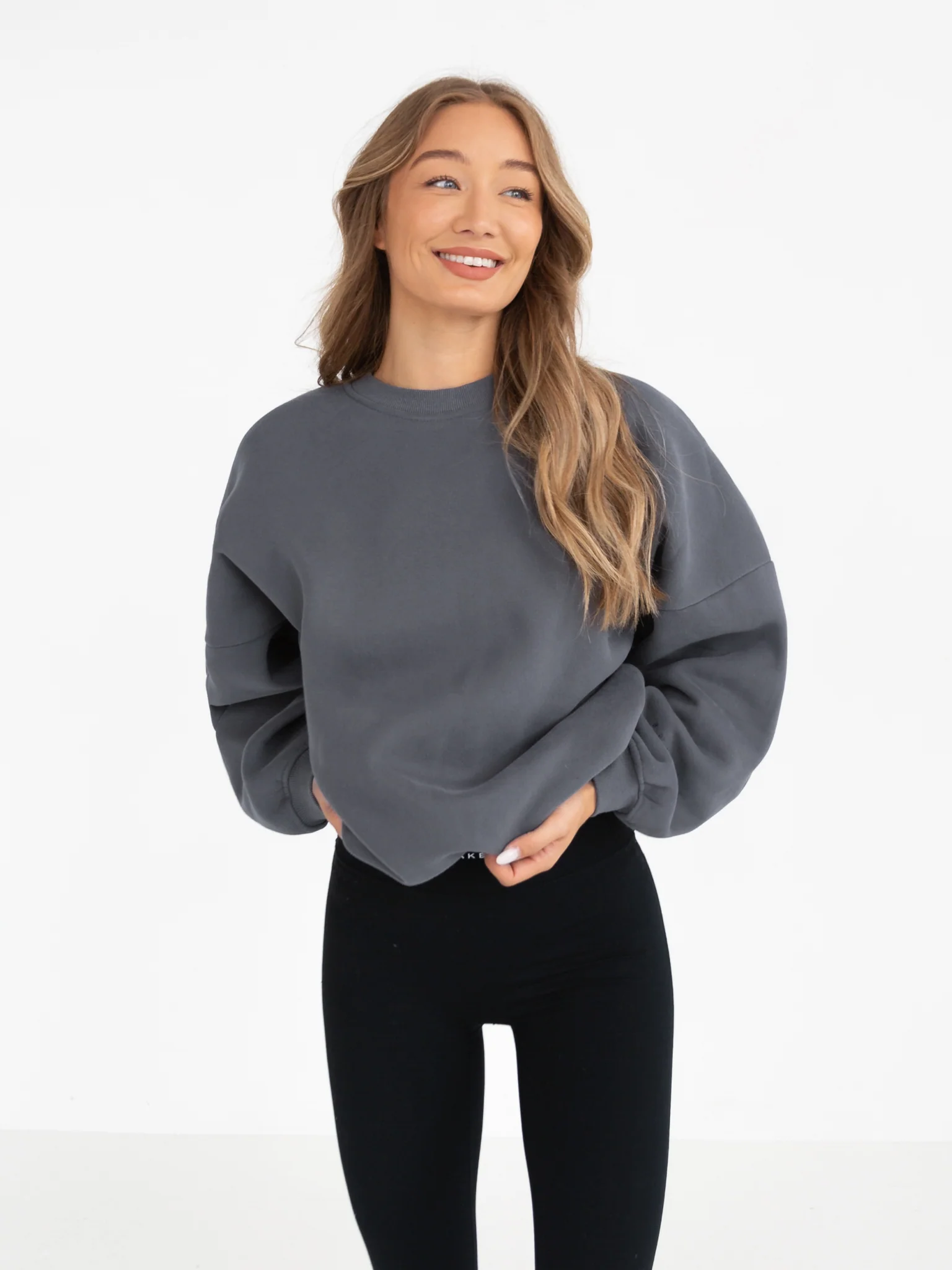 Isabel Tonal Oversized Jumper - Charcoal - E-Cigarette Wholesale