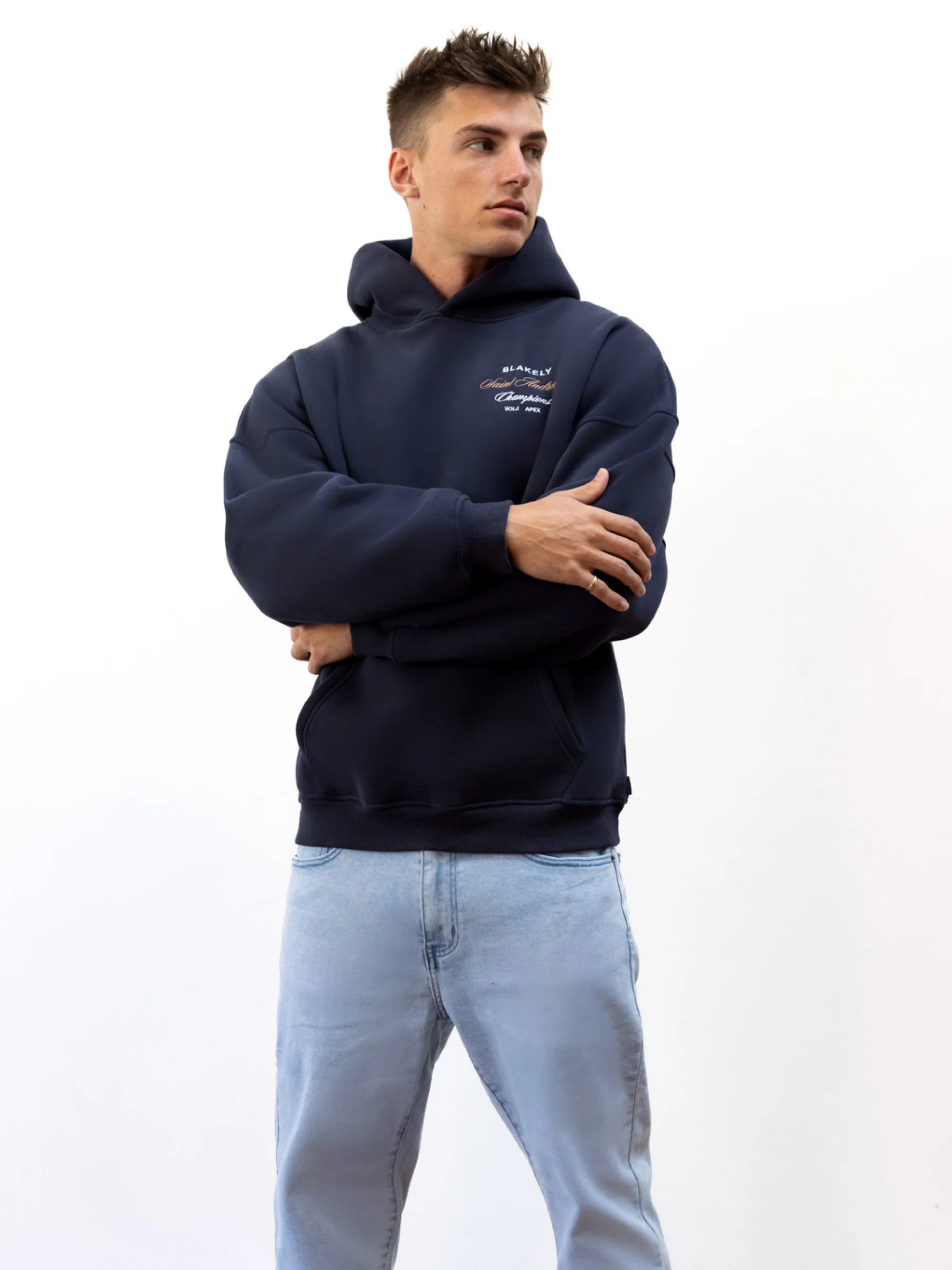 Legacy Relaxed Hoodie - True Navy - E-Cigarette Wholesale