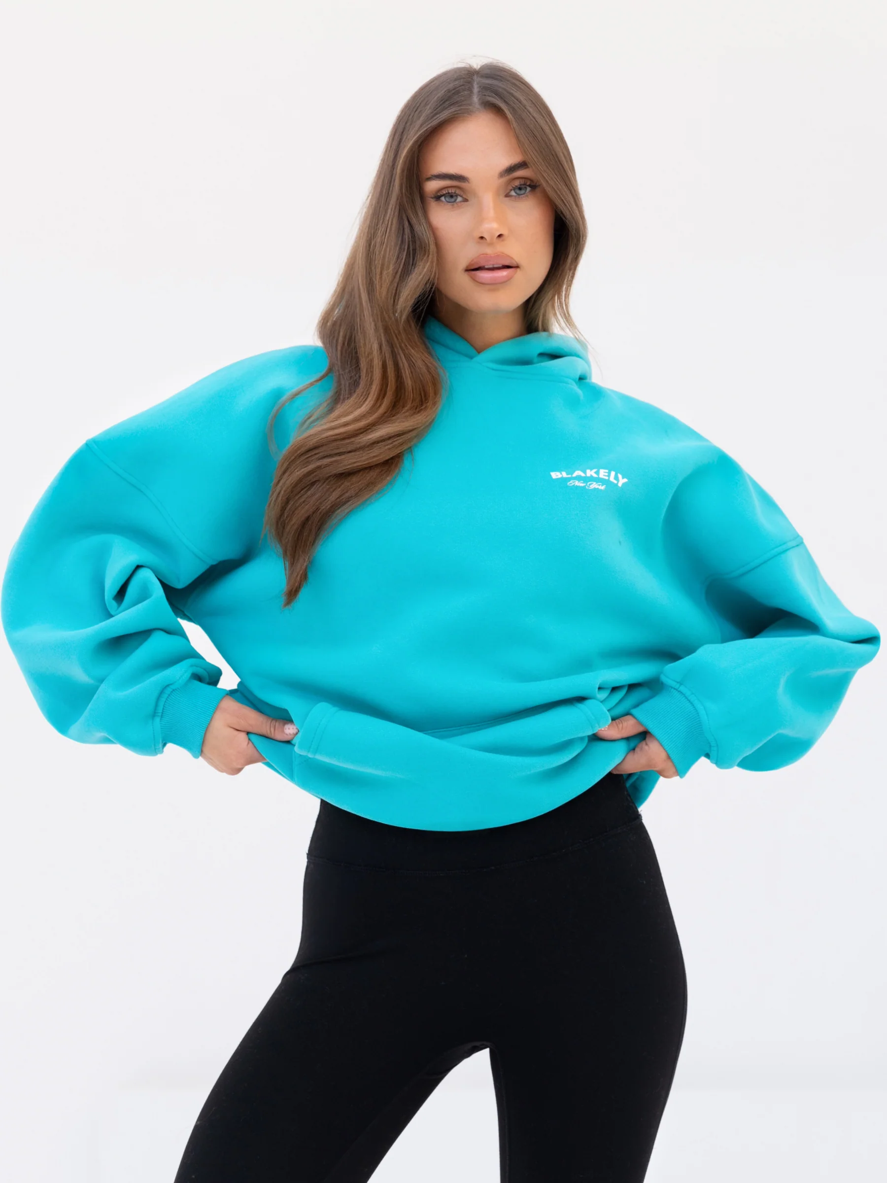 NY Crest Oversized Hoodie - Aqua - E-Cigarette Wholesale