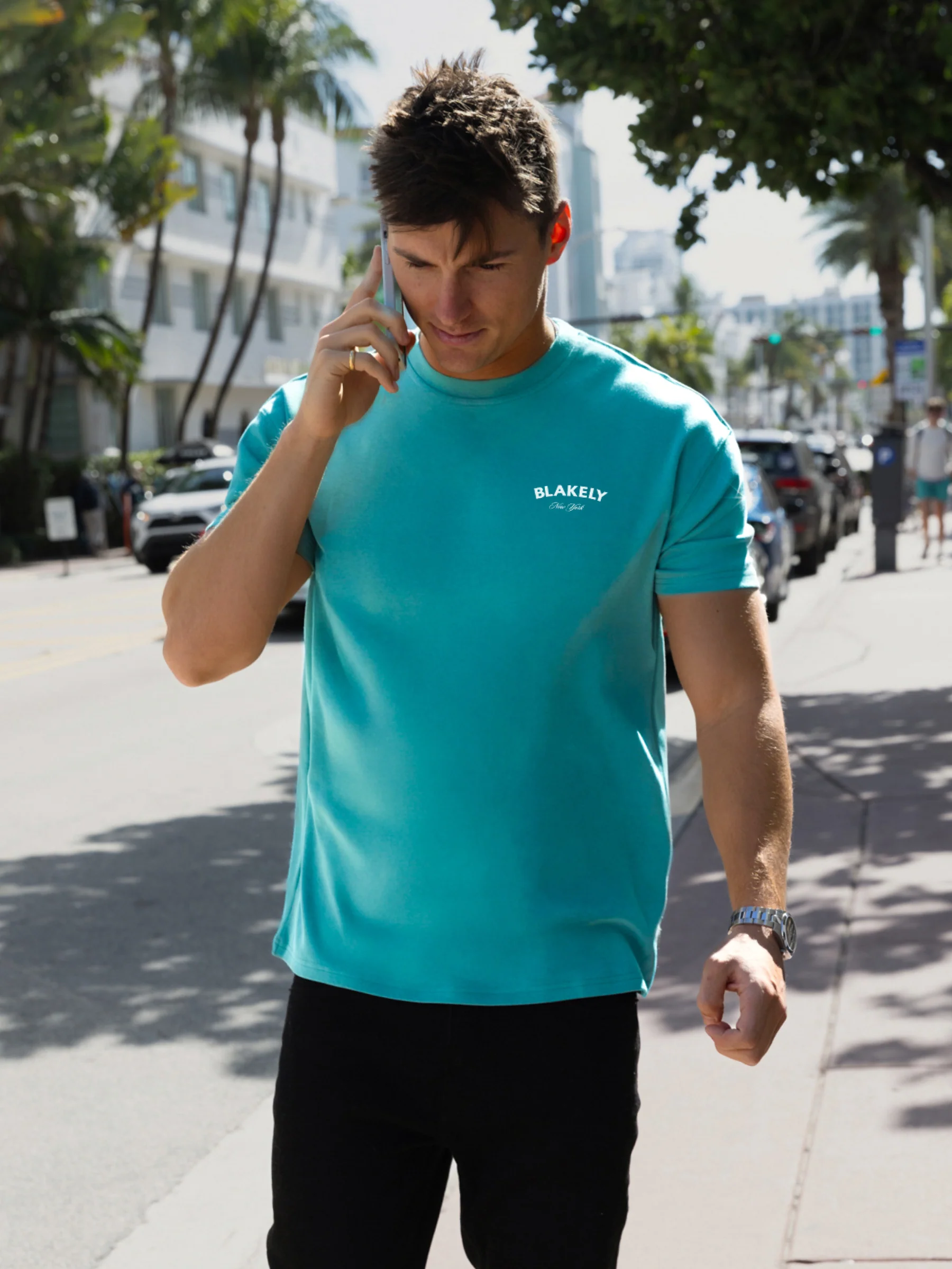 NY Crest Relaxed T-Shirt - Aqua - E-Cigarette Wholesale
