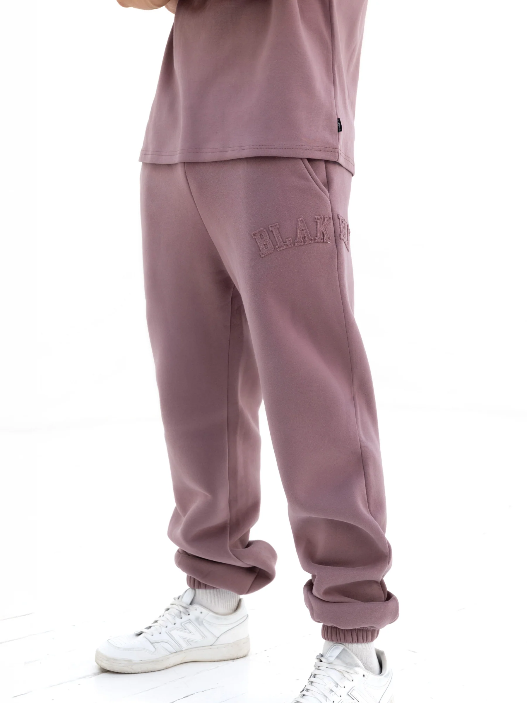 Tonal Varsity Relaxed Sweatpants - Soft Mauve - E-Cigarette Wholesale