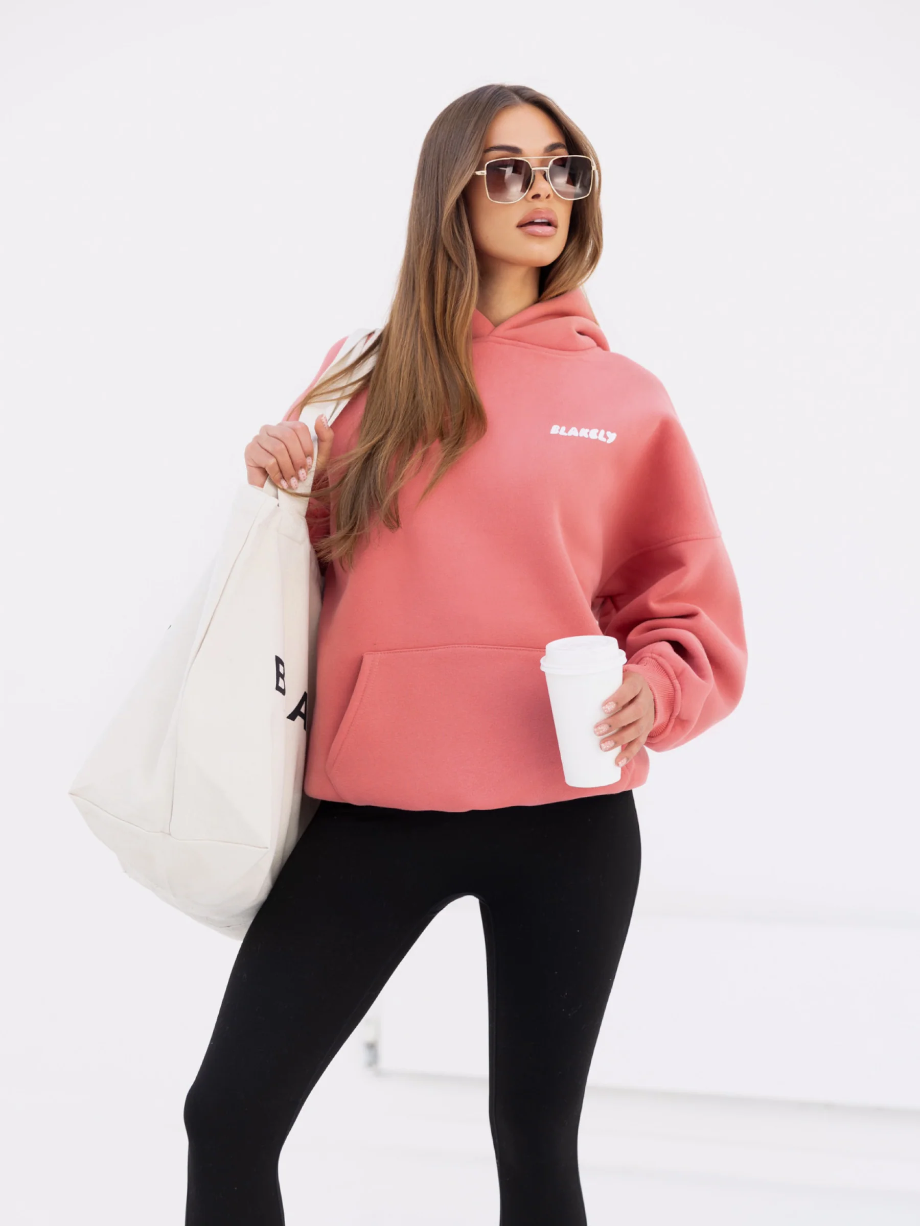 Cloud Print Oversized Hoodie - Sunrise Coral - E-Cigarette Wholesale