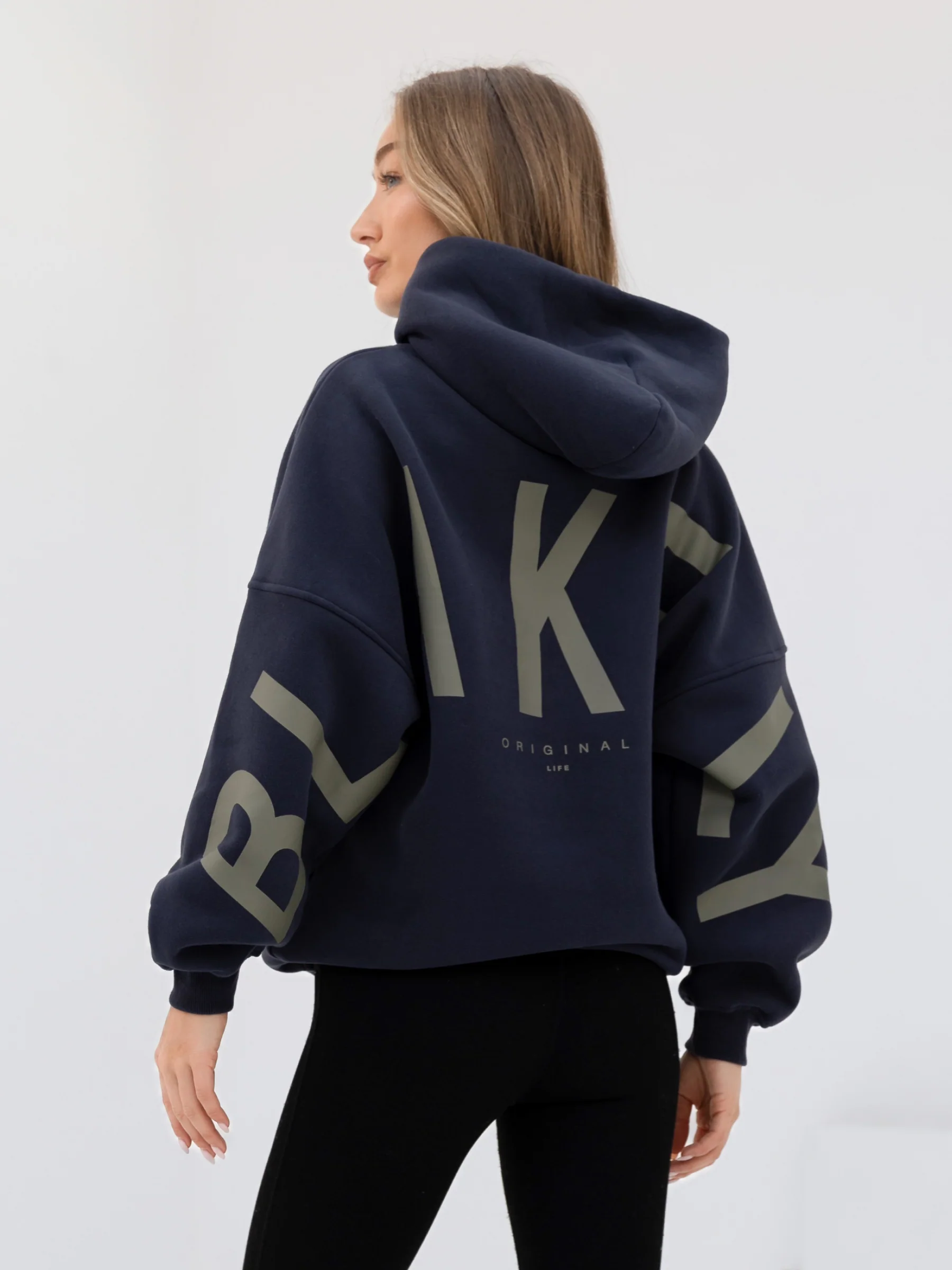 Isabel Oversized Hoodie - True Navy & Olive - E-Cigarette Wholesale