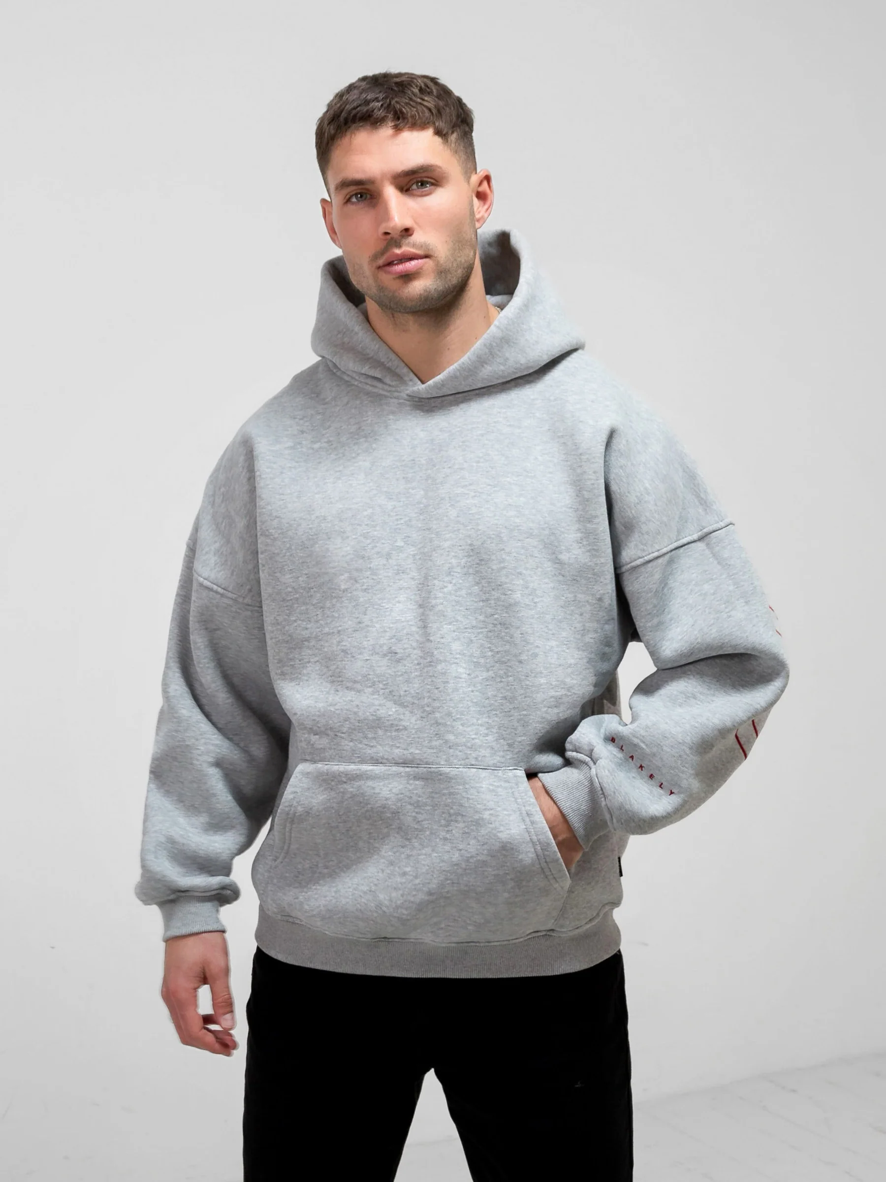 Embroidered Idris Oversized Hoodie - Red - E-Cigarette Wholesale