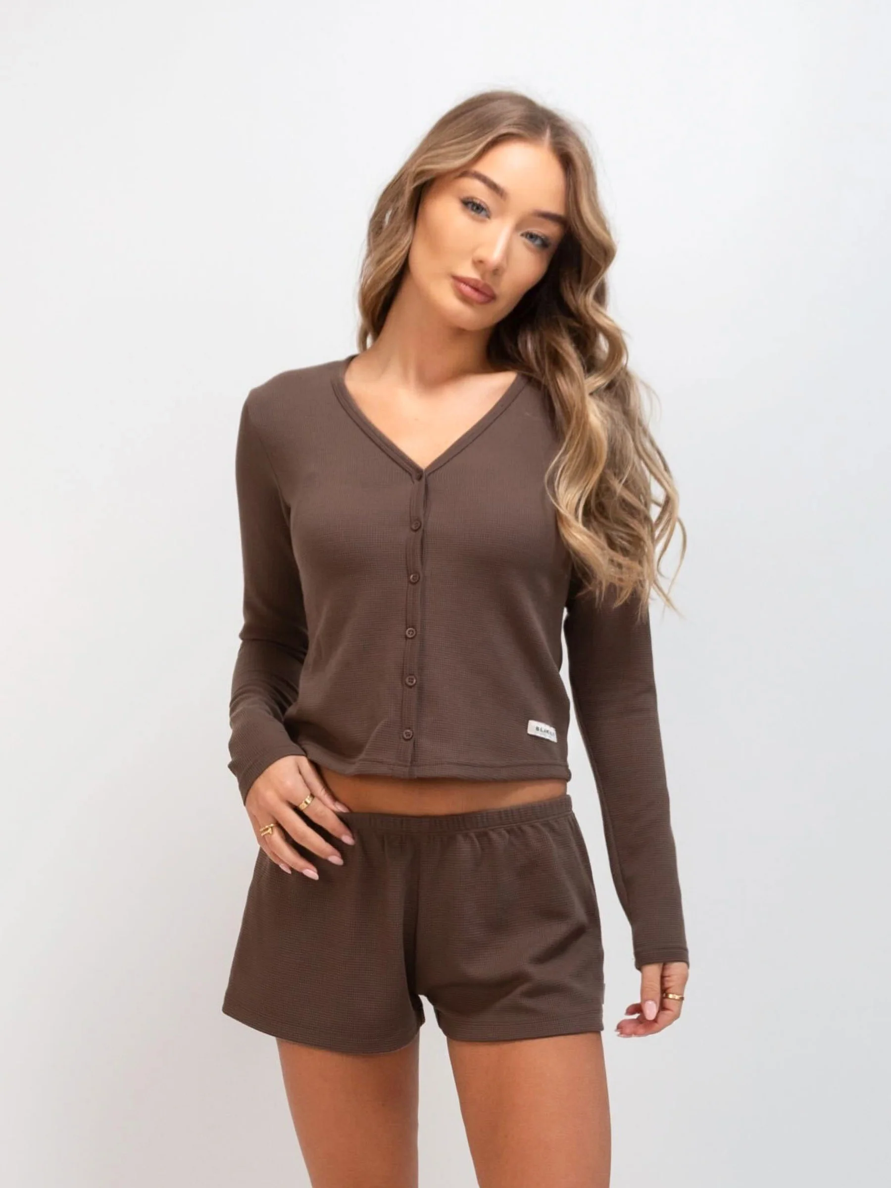 Soft Waffle Cardigan - Brown - E-Cigarette Wholesale