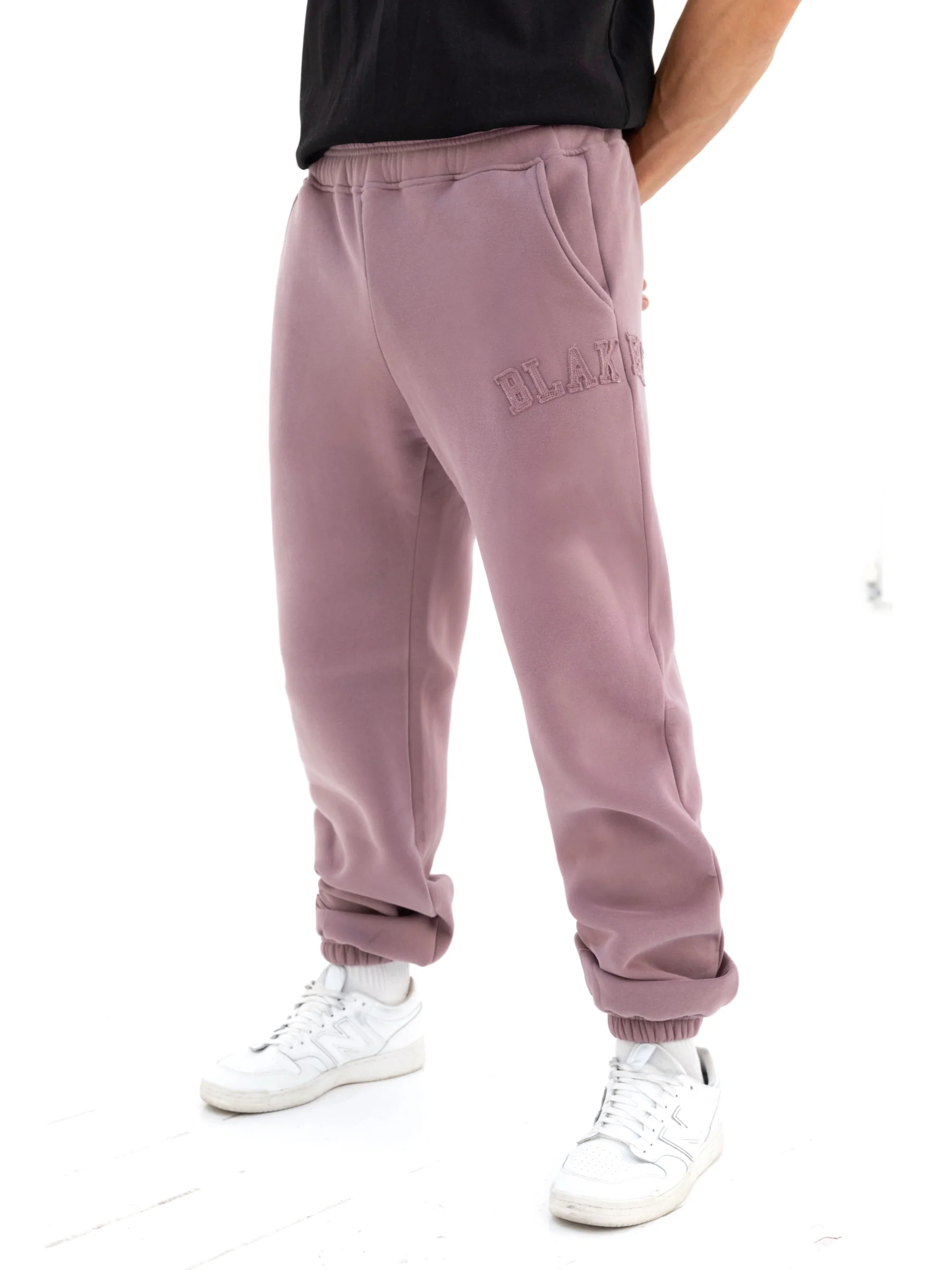 Tonal Varsity Relaxed Sweatpants - Soft Mauve - E-Cigarette Wholesale