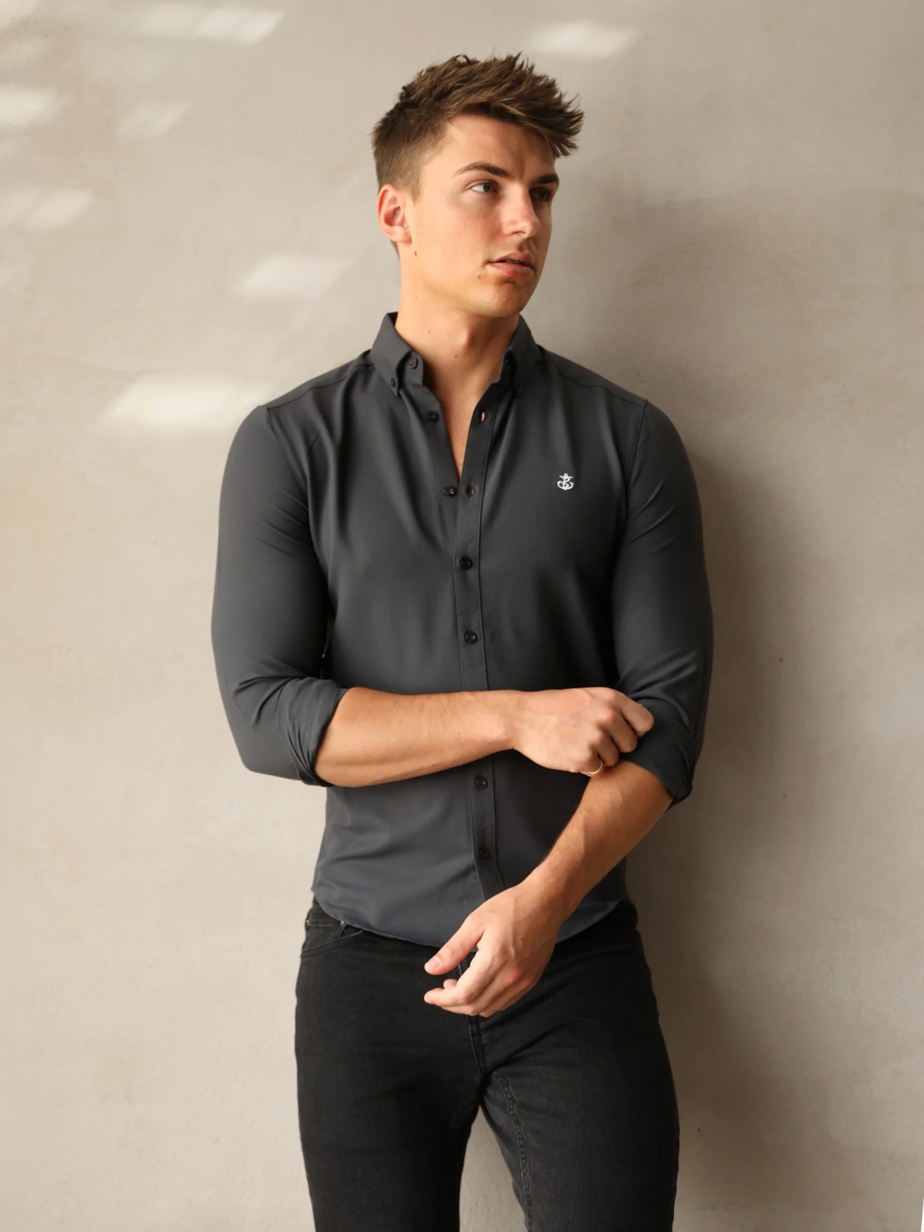 Carter Long Sleeve Shirt - Petrol Blue - E-Cigarette Wholesale