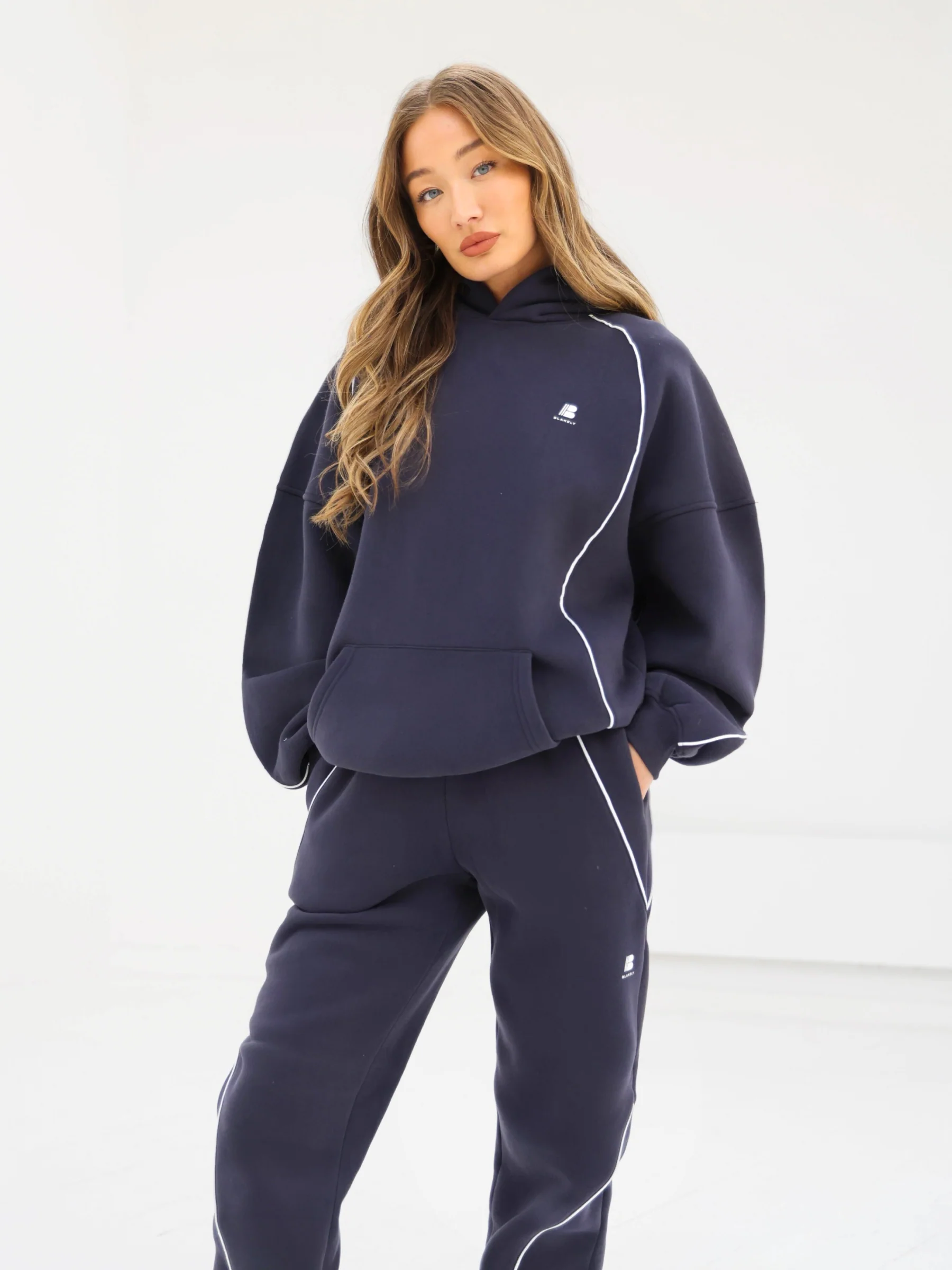 Seam Oversized Hoodie & Sweatpants Set - True Navy - E-Cigarette Wholesale