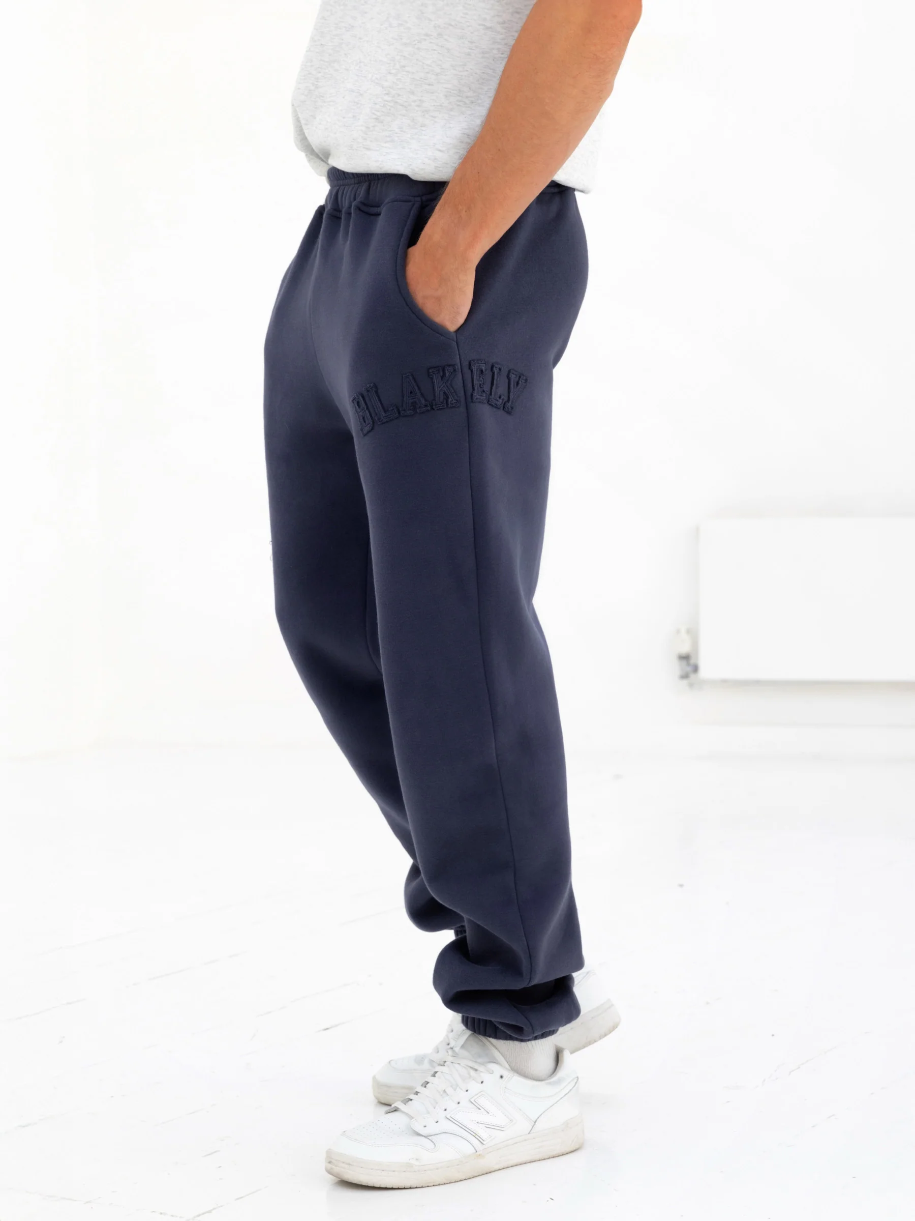 Tonal Varsity Relaxed Sweatpants - True Navy - E-Cigarette Wholesale