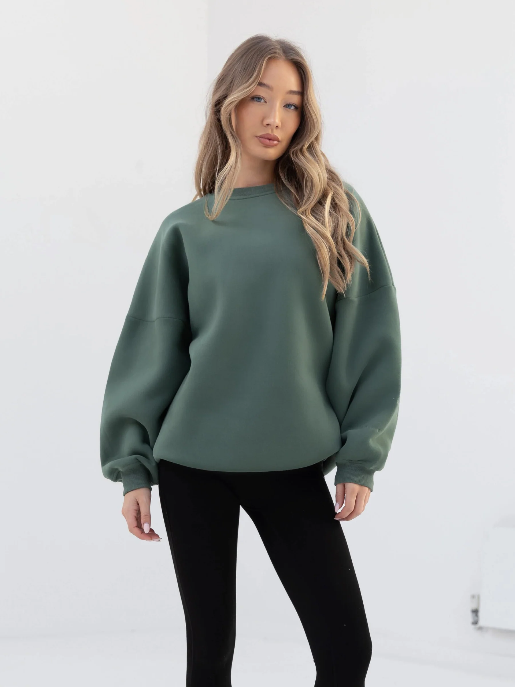 Embroidered Isabel Oversized Jumper - Moss Green - E-Cigarette Wholesale