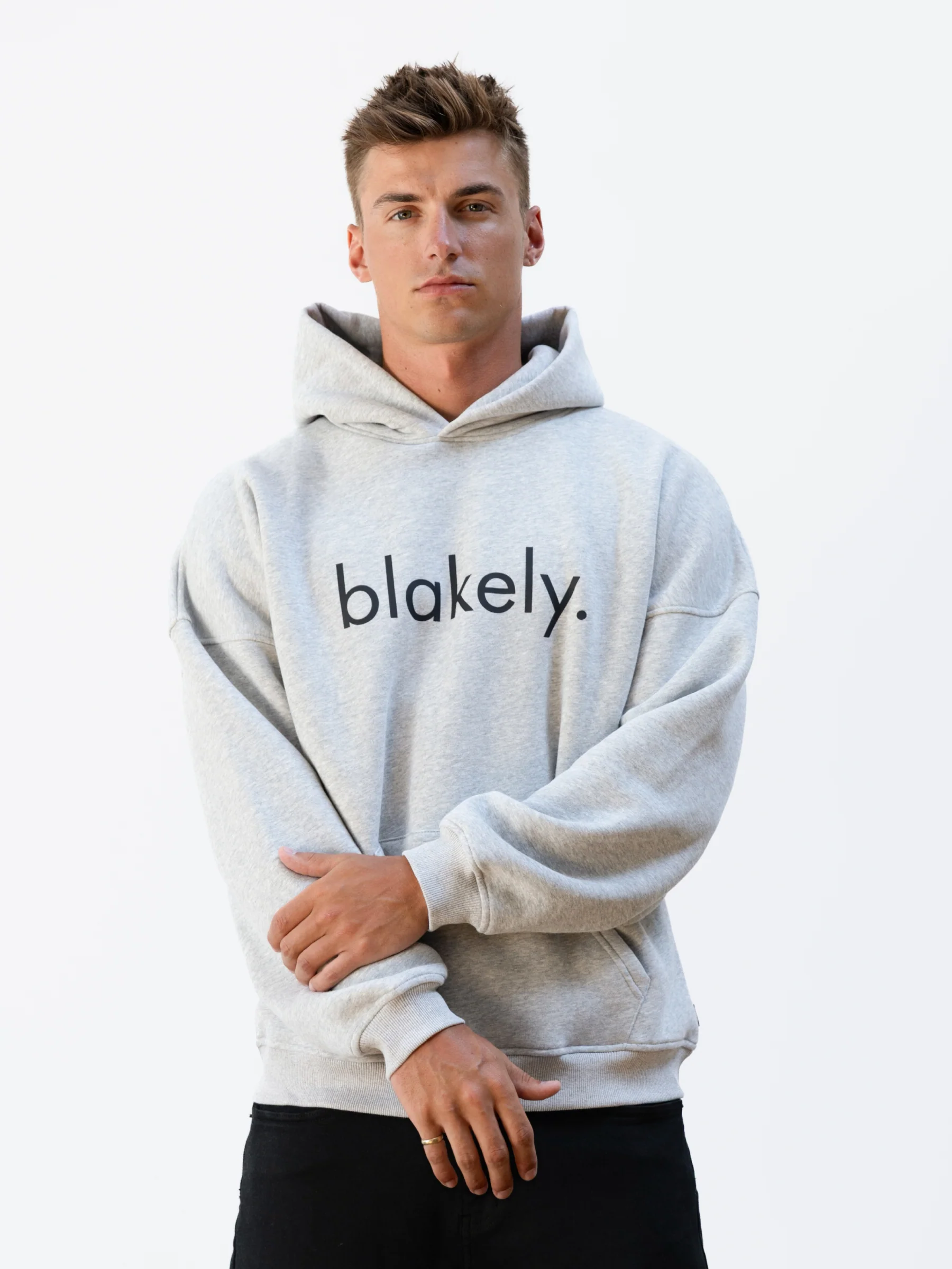 Logo Relaxed Hoodie - Marl Grey - E-Cigarette Wholesale
