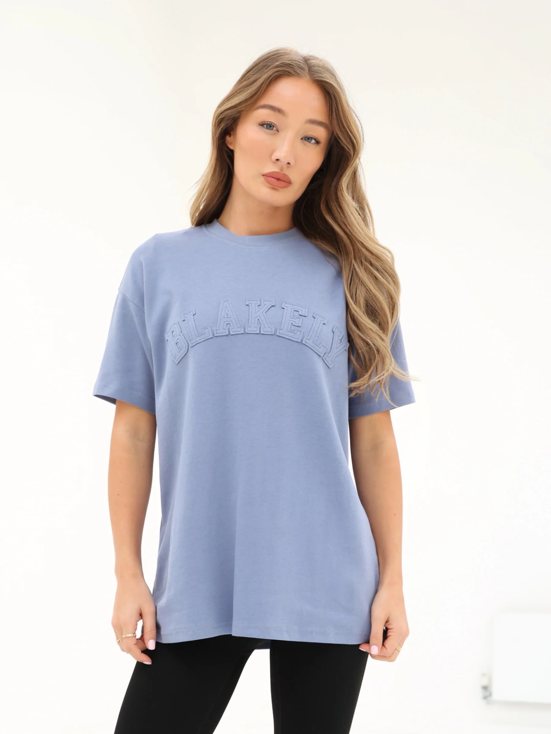 Tonal Varsity Oversized T-Shirt - Granite Blue - E-Cigarette Wholesale