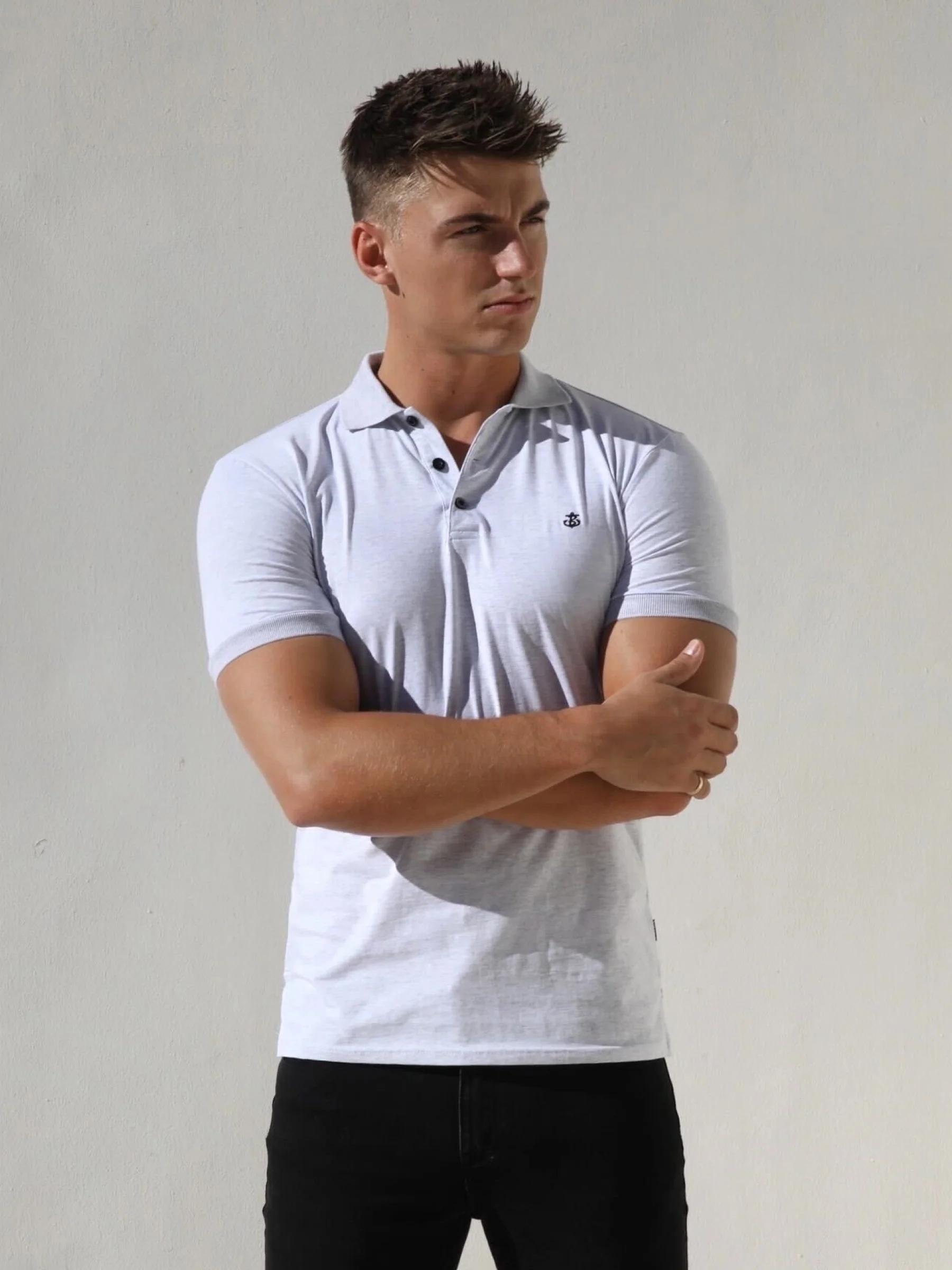 Burton Marl Polo Shirt - Marl White - E-Cigarette Wholesale