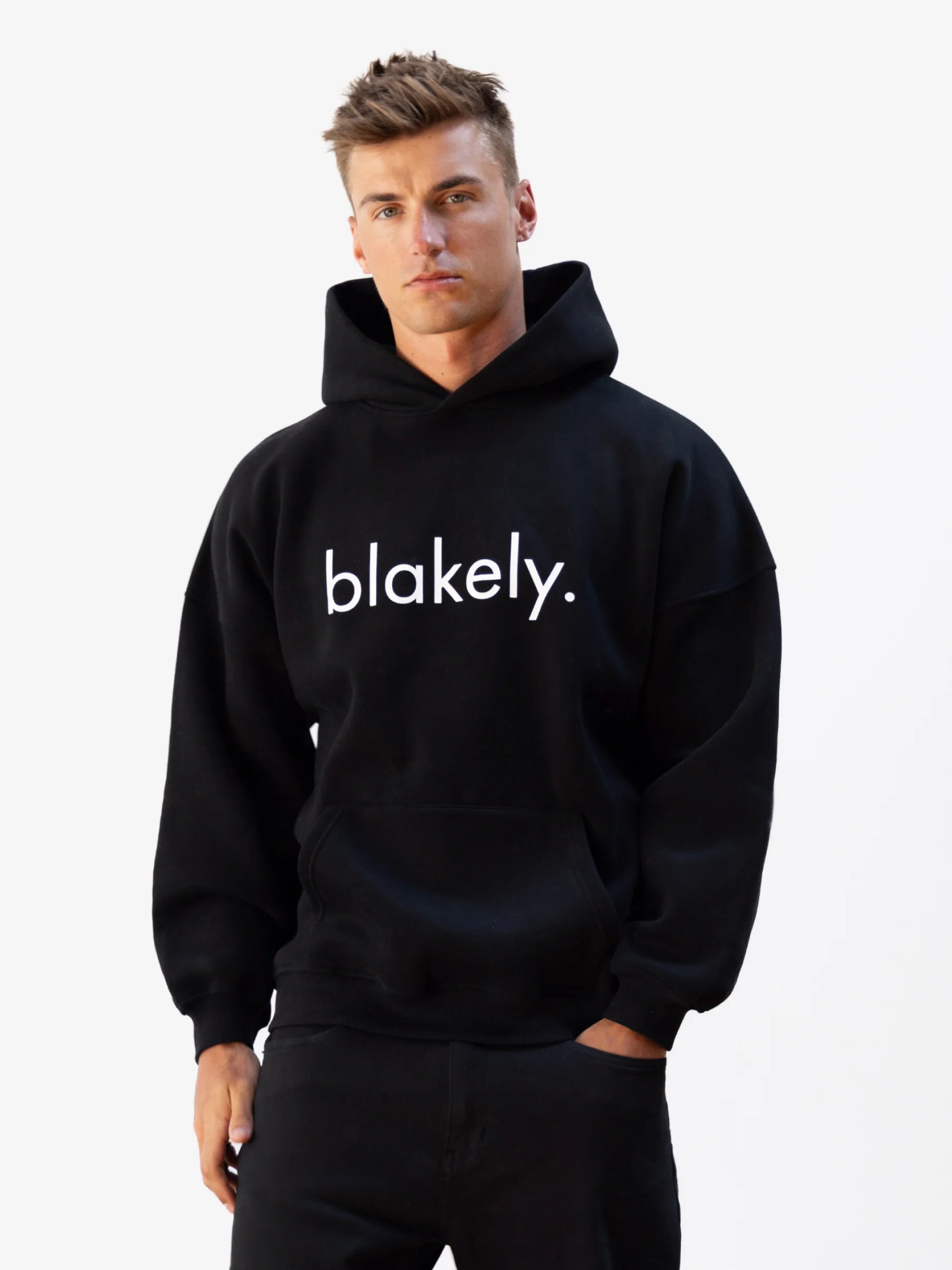 Logo Relaxed Hoodie - Black - E-Cigarette Wholesale