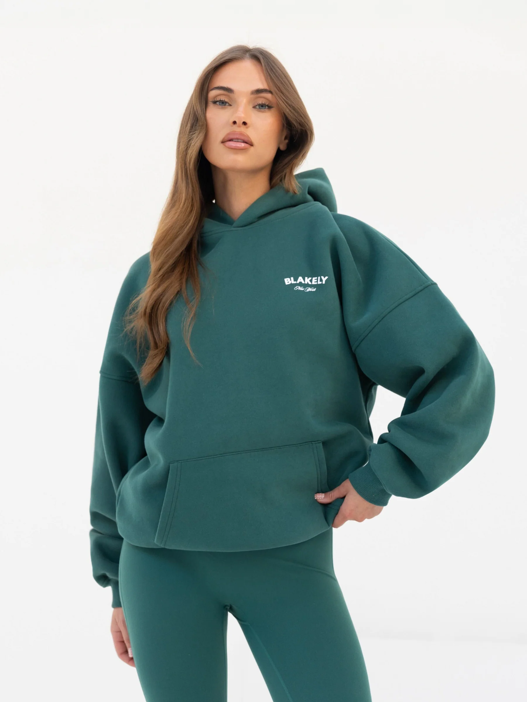 NY Crest Oversized Hoodie - Pine Green - E-Cigarette Wholesale