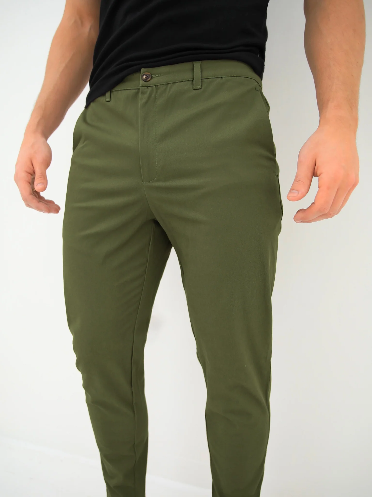 Sloane Slim Fit Tailored Chinos - Khaki Green - E-Cigarette Wholesale