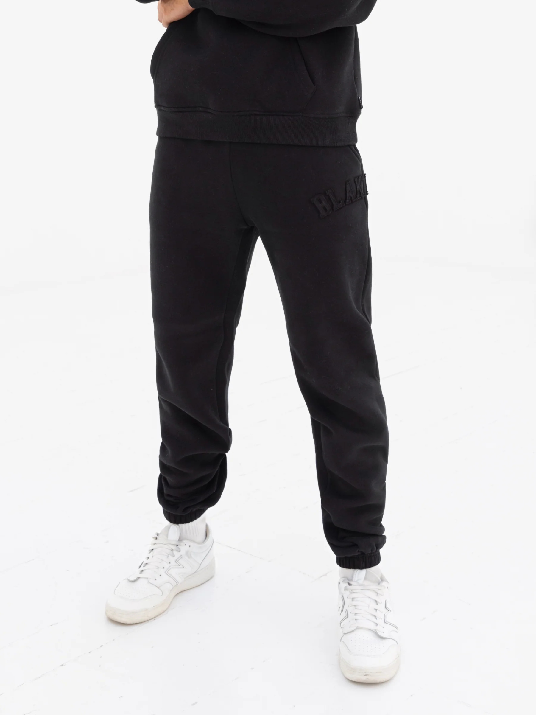 Tonal Varsity Relaxed Sweatpants - Black - E-Cigarette Wholesale