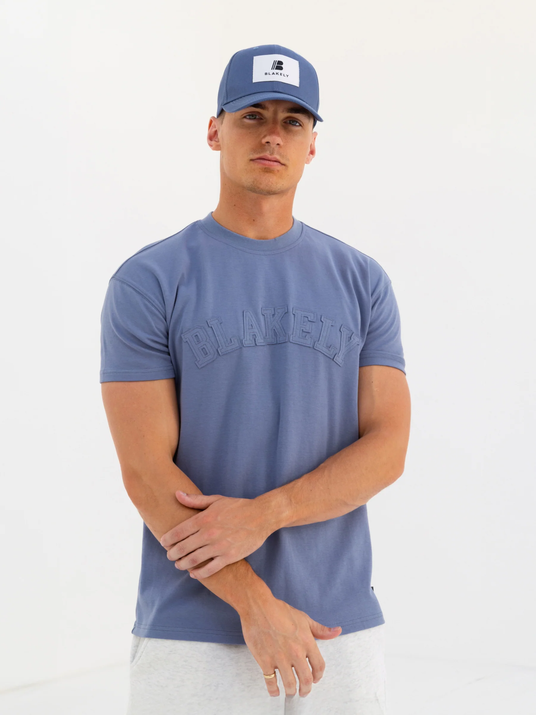 Tonal Varsity Relaxed T-Shirt - Granite Blue - E-Cigarette Wholesale
