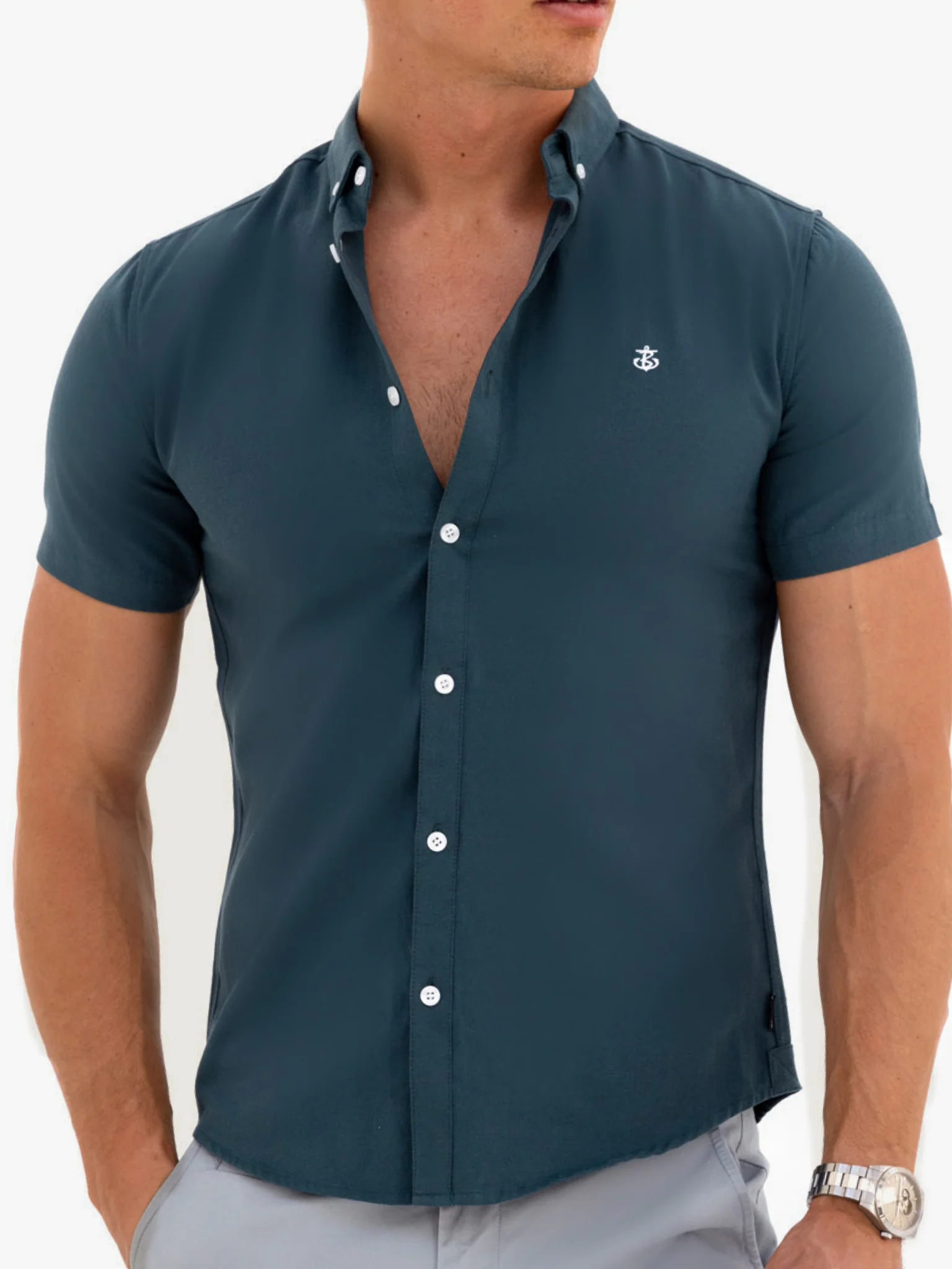 Dallas Short Sleeve Shirt - Dark Teal - E-Cigarette Wholesale