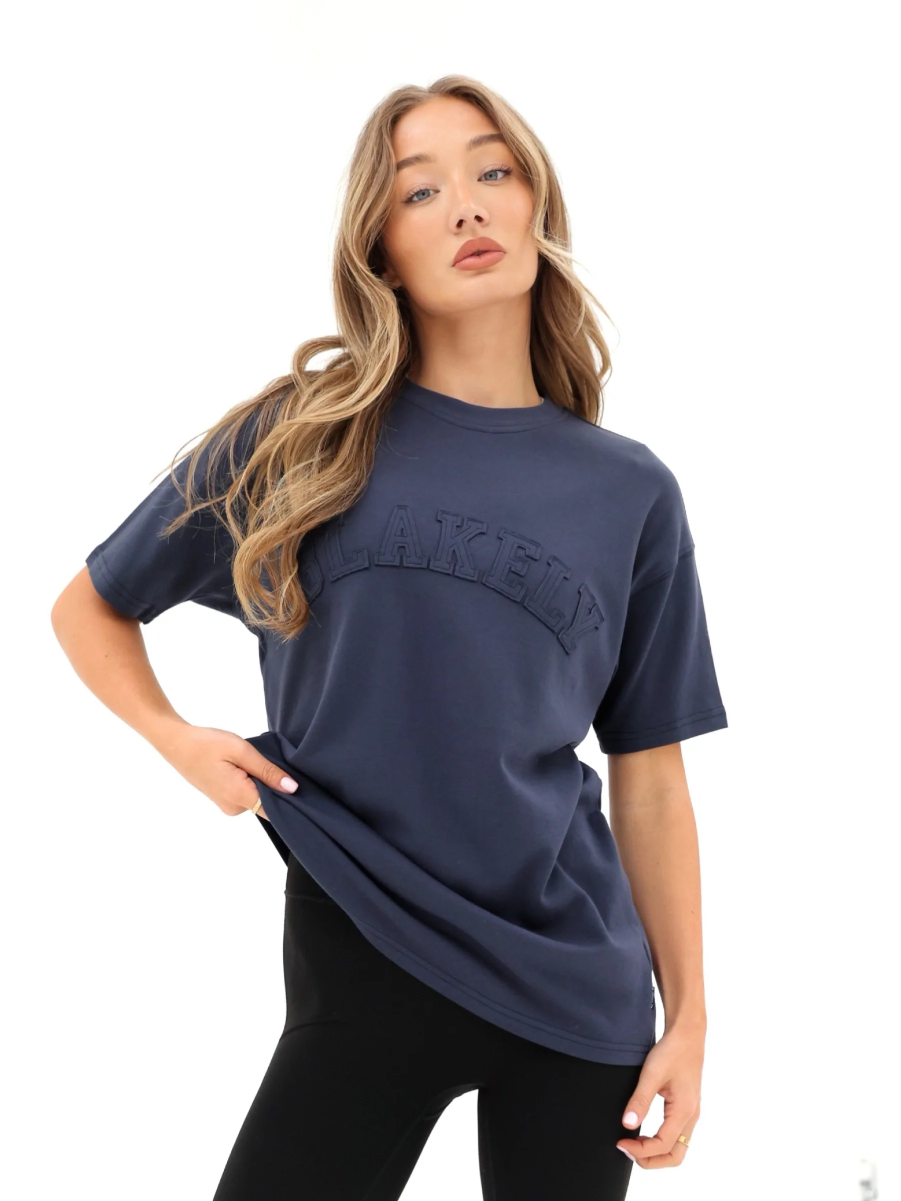 Tonal Varsity Oversized T-Shirt - True Navy - E-Cigarette Wholesale