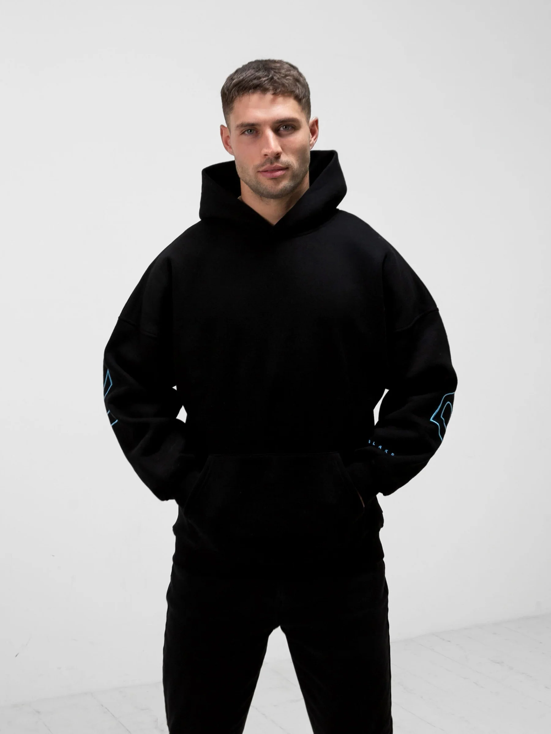 Embroidered Idris Oversized Hoodie - Electric Blue - E-Cigarette Wholesale