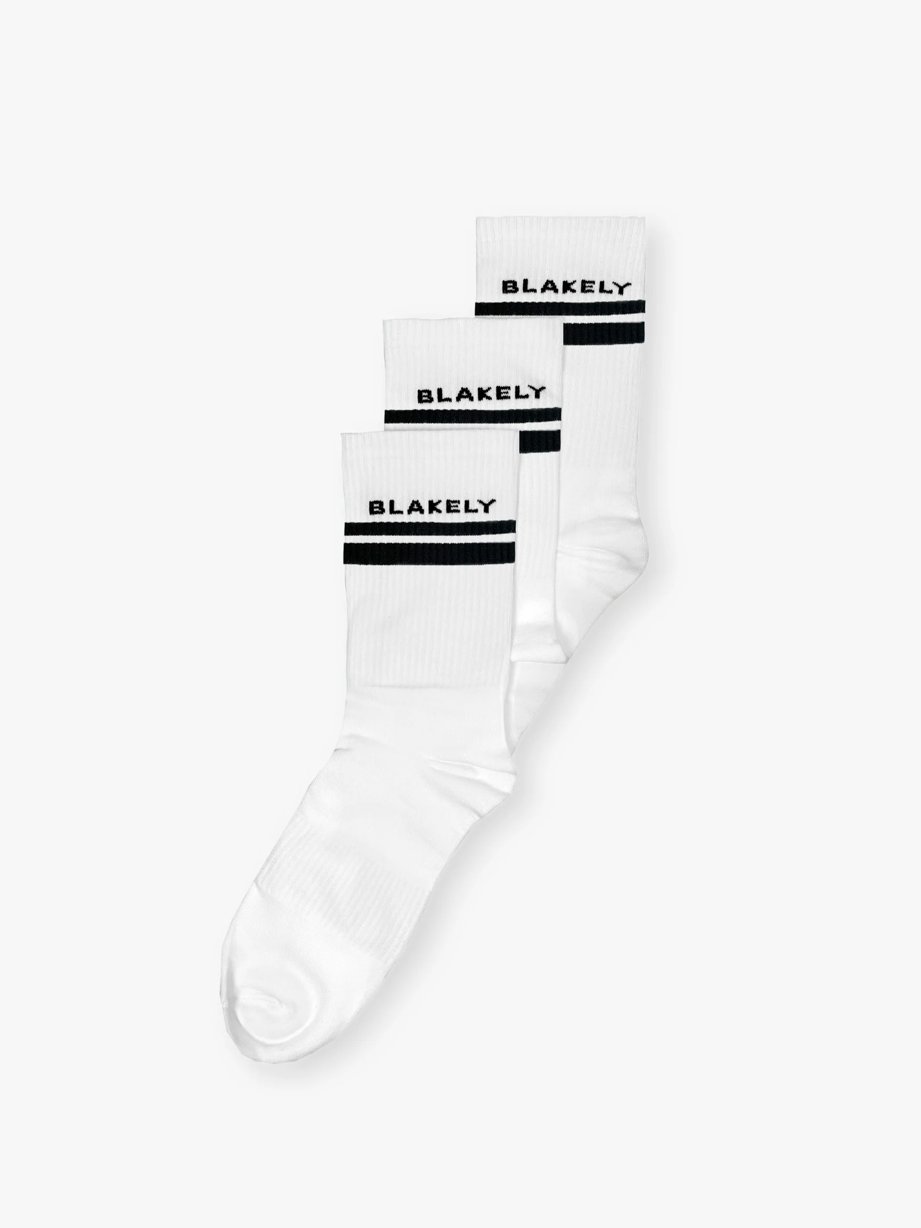 Blakely Crew Socks 3 Pack - White & Black - E-Cigarette Wholesale