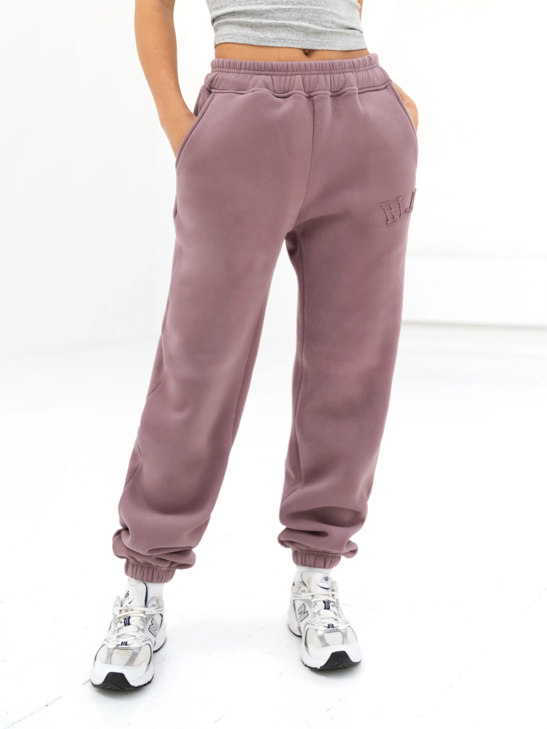 Tonal Varsity Sweatpants - Soft Mauve - E-Cigarette Wholesale