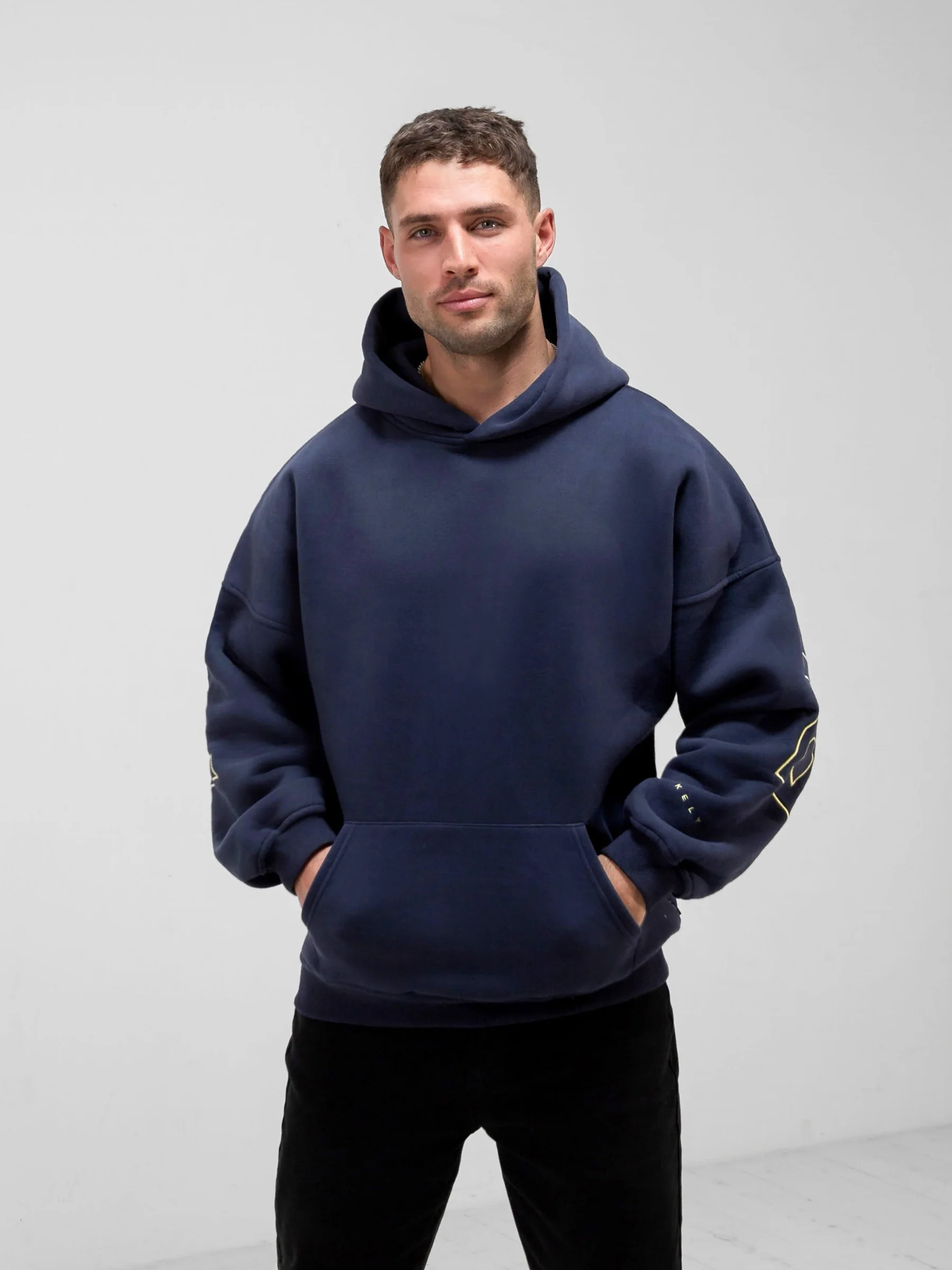 Embroidered Idris Oversized Hoodie - Yellow - E-Cigarette Wholesale