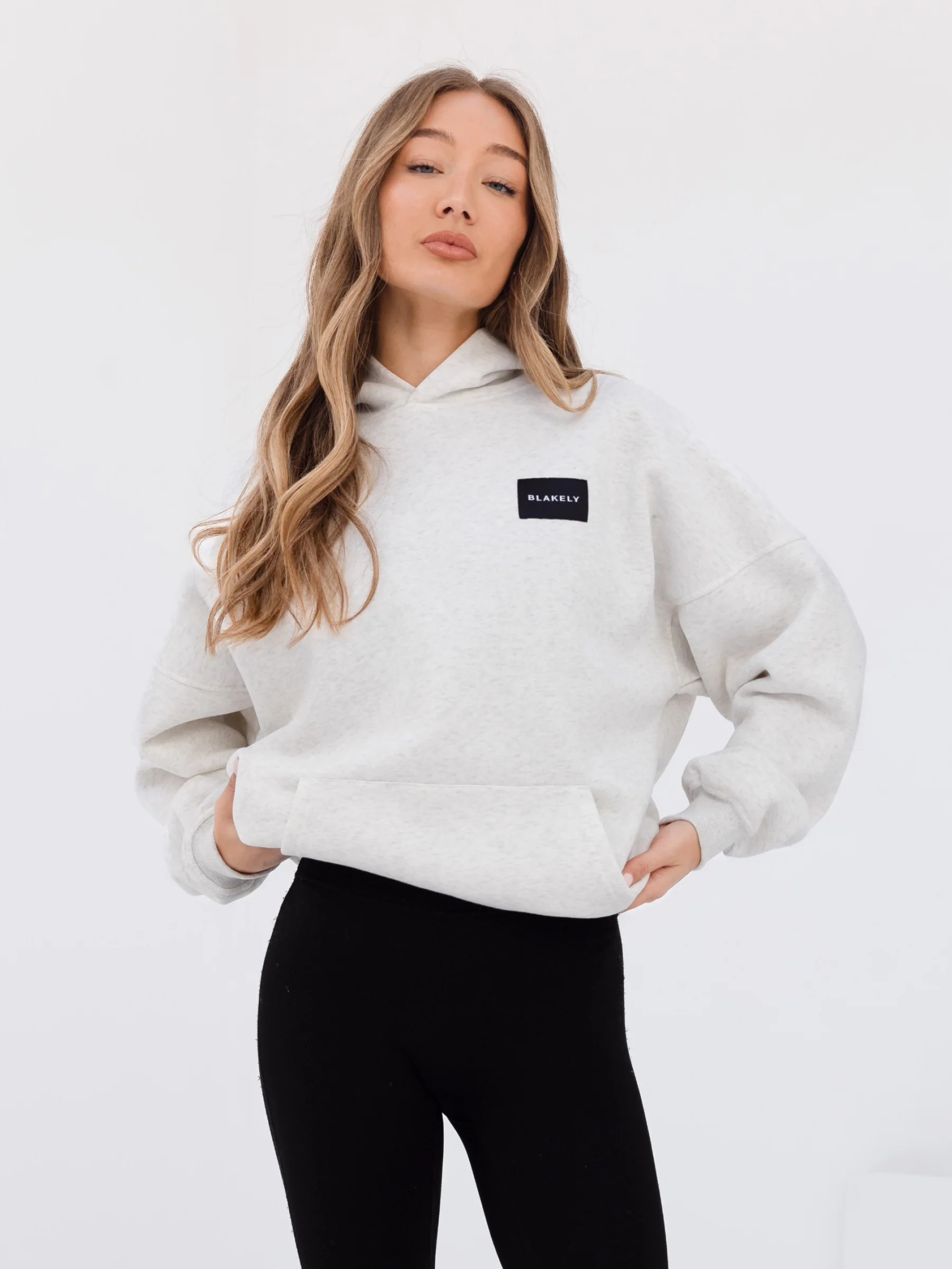 Label Oversized Hoodie - Marl White - E-Cigarette Wholesale