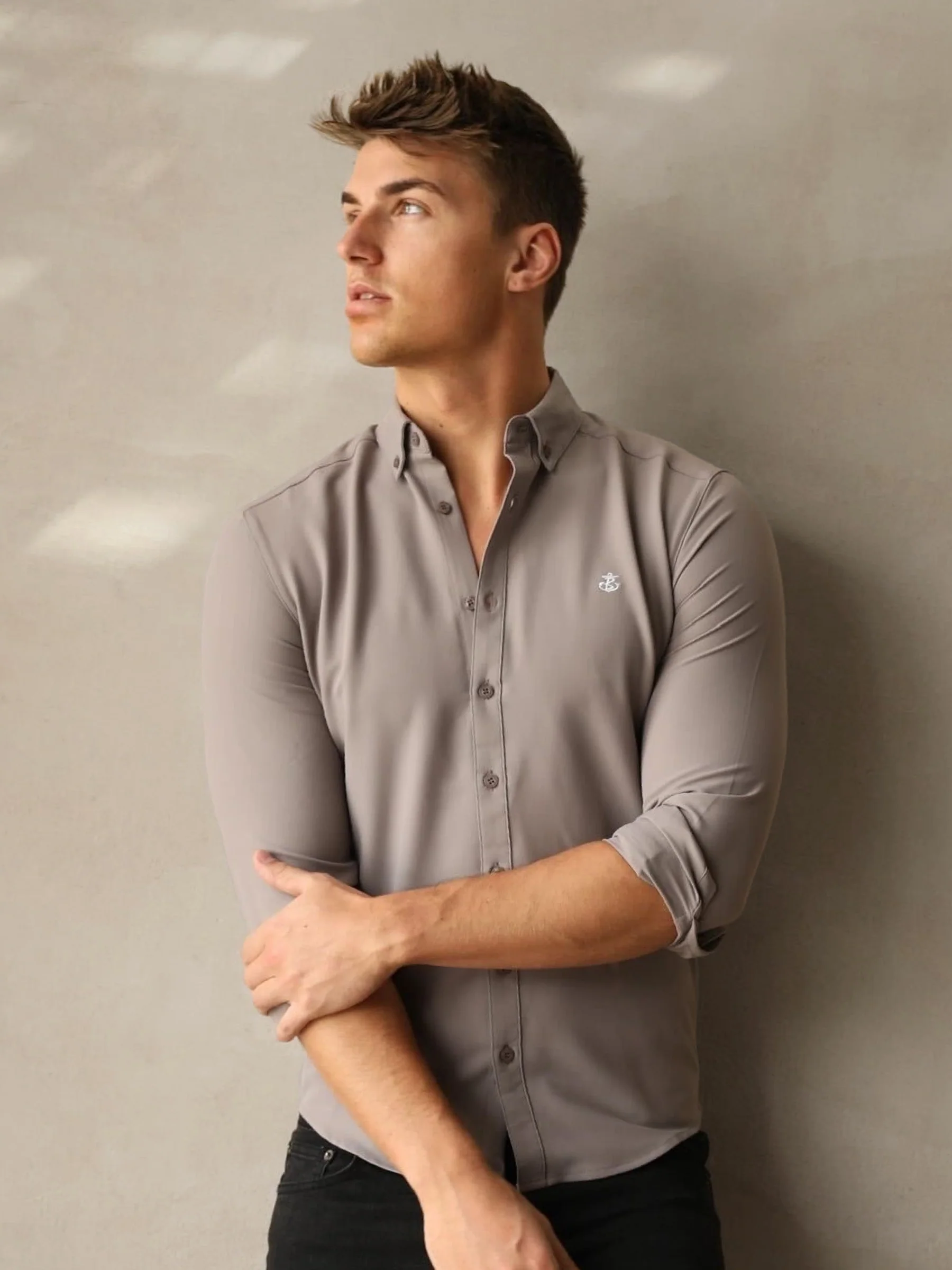 Carter Long Sleeve Shirt - Stone - E-Cigarette Wholesale